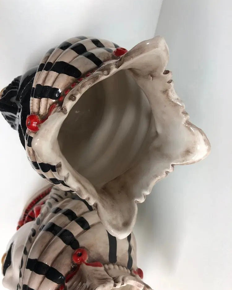 Teste di Moro Afro Ceramica Caltagirone cm H.25 L.17 Artigianale Turbante Striscie DD CERAMICHE SICILIANE