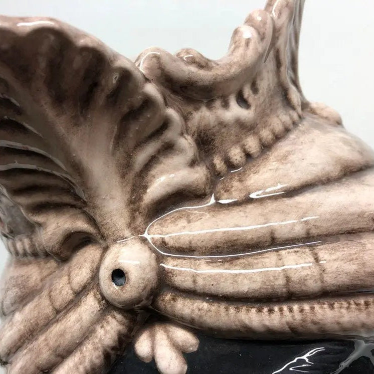 Teste di Moro Afro Ceramica Caltagirone cm H.35 L.23 Artigianale Beige Écru DD CERAMICHE SICILIANE