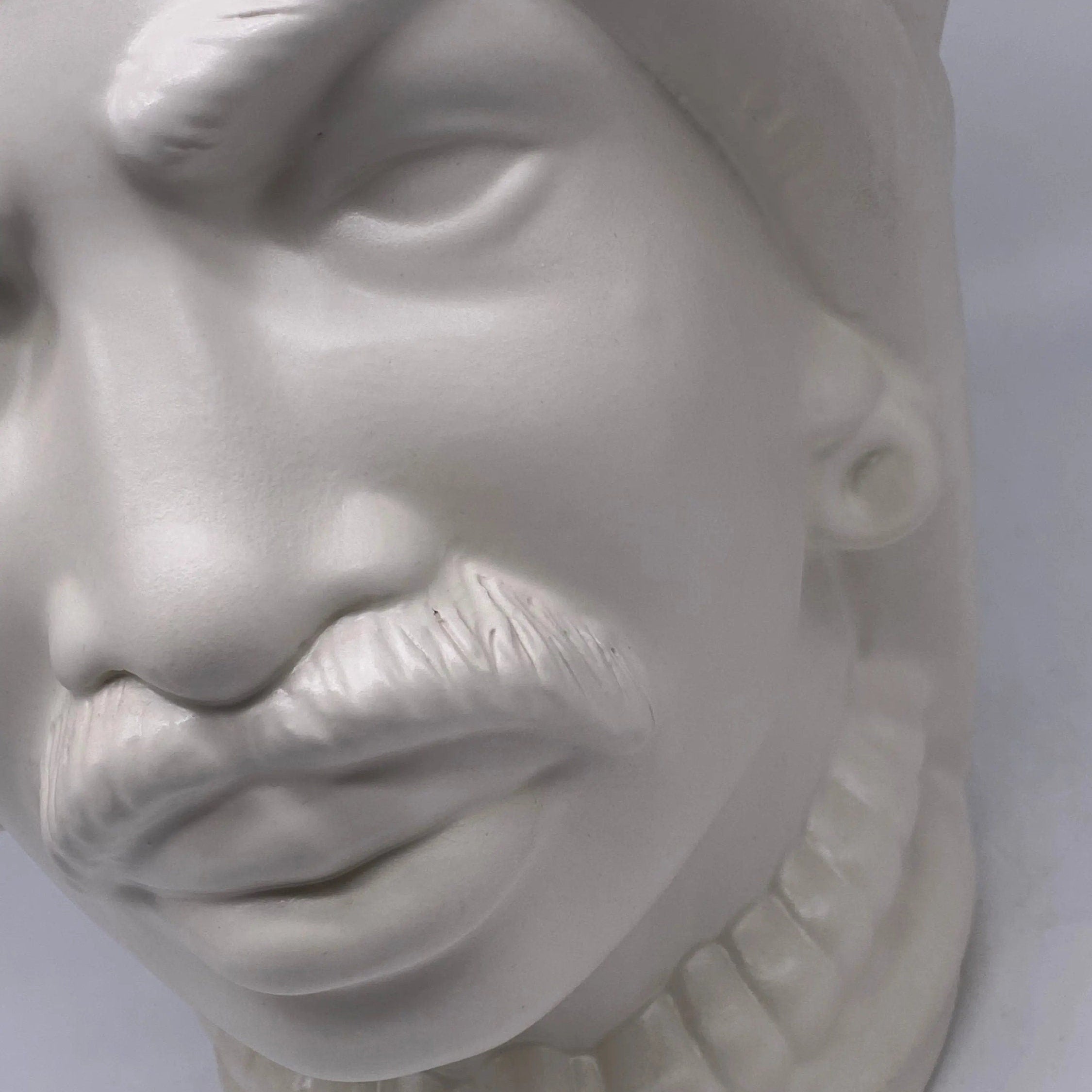 Teste di Moro Afro Ceramica Caltagirone cm H.35 L.23 Artigianale Bianco Opaco DD CERAMICHE SICILIANE