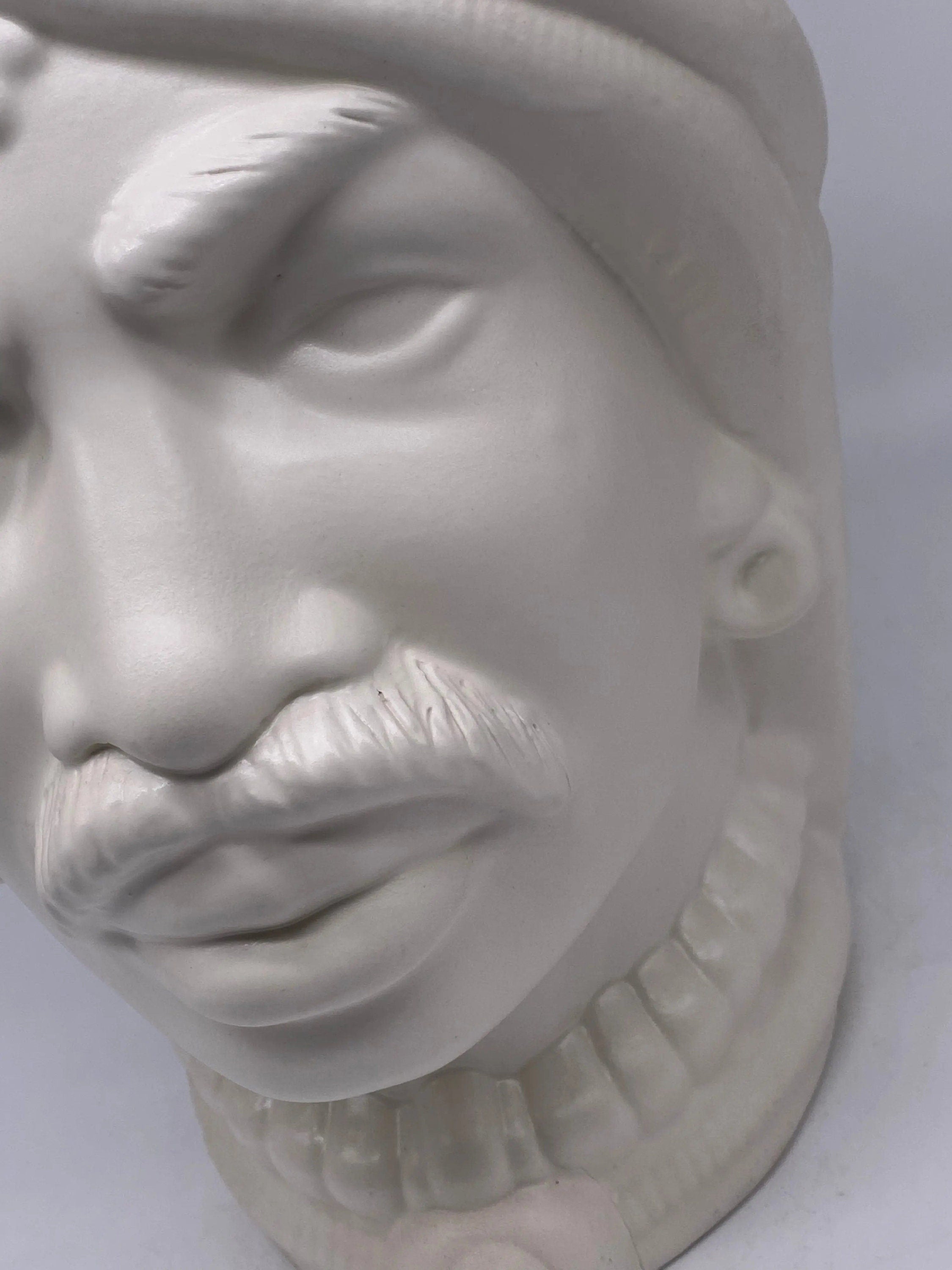 Teste di Moro Afro Ceramica Caltagirone cm H.35 L.23 Artigianale Bianco Opaco DD CERAMICHE SICILIANE