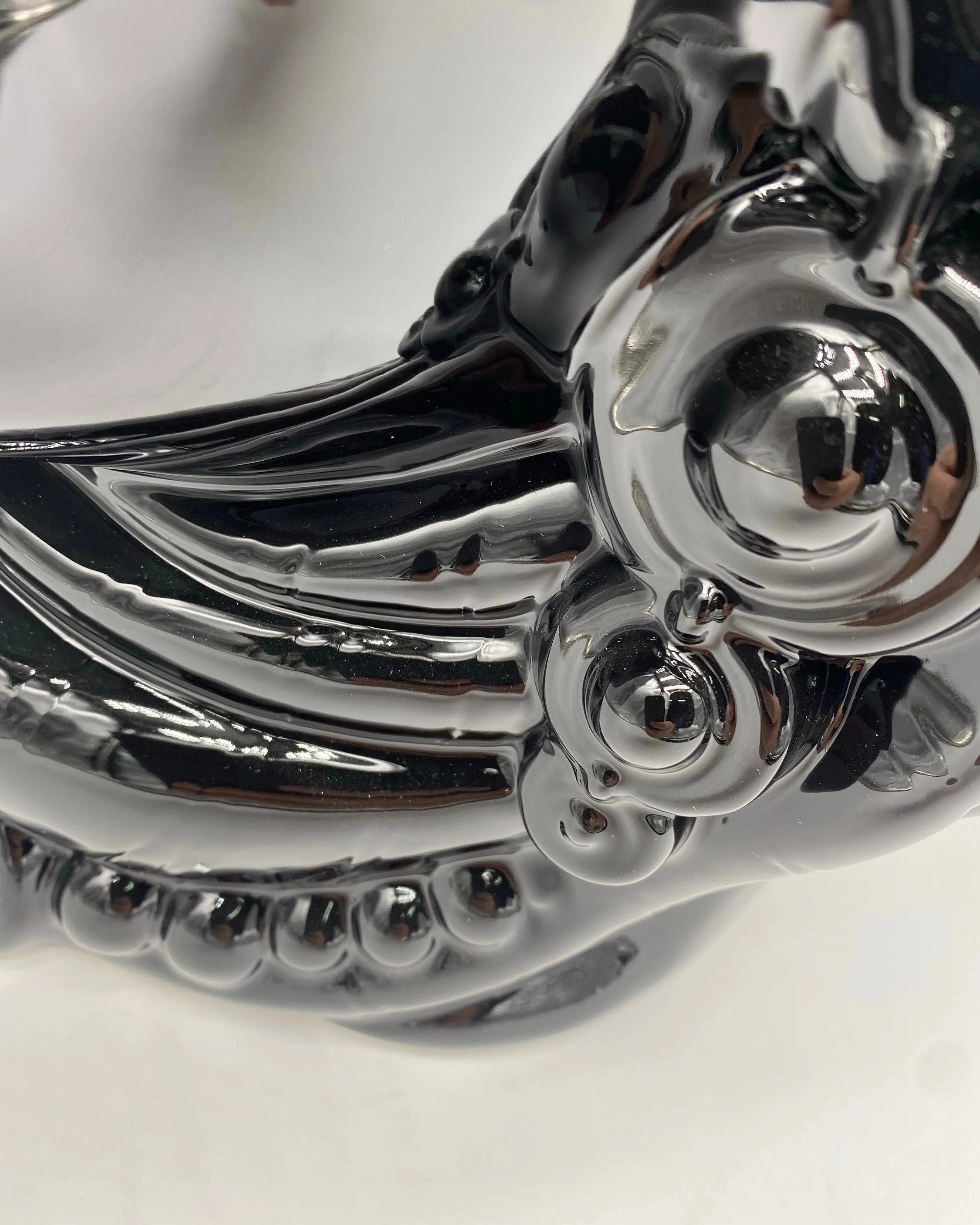 Teste di Moro Afro Ceramica Caltagirone cm H.37 L.24 Artigianale Nero Lucido DD CERAMICHE SICILIANE