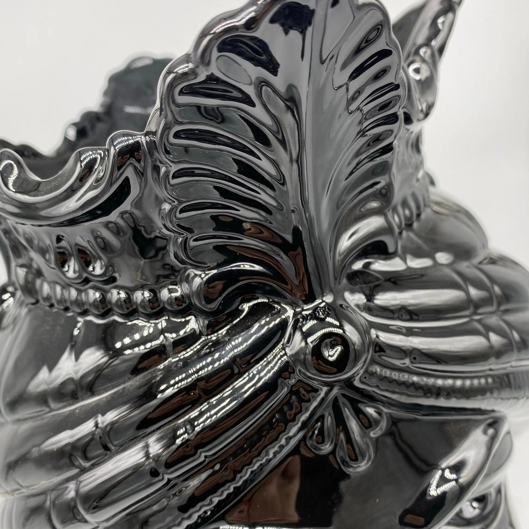 Teste di Moro Afro Ceramica Caltagirone cm H.37 L.24 Artigianale Nero Lucido DD CERAMICHE SICILIANE