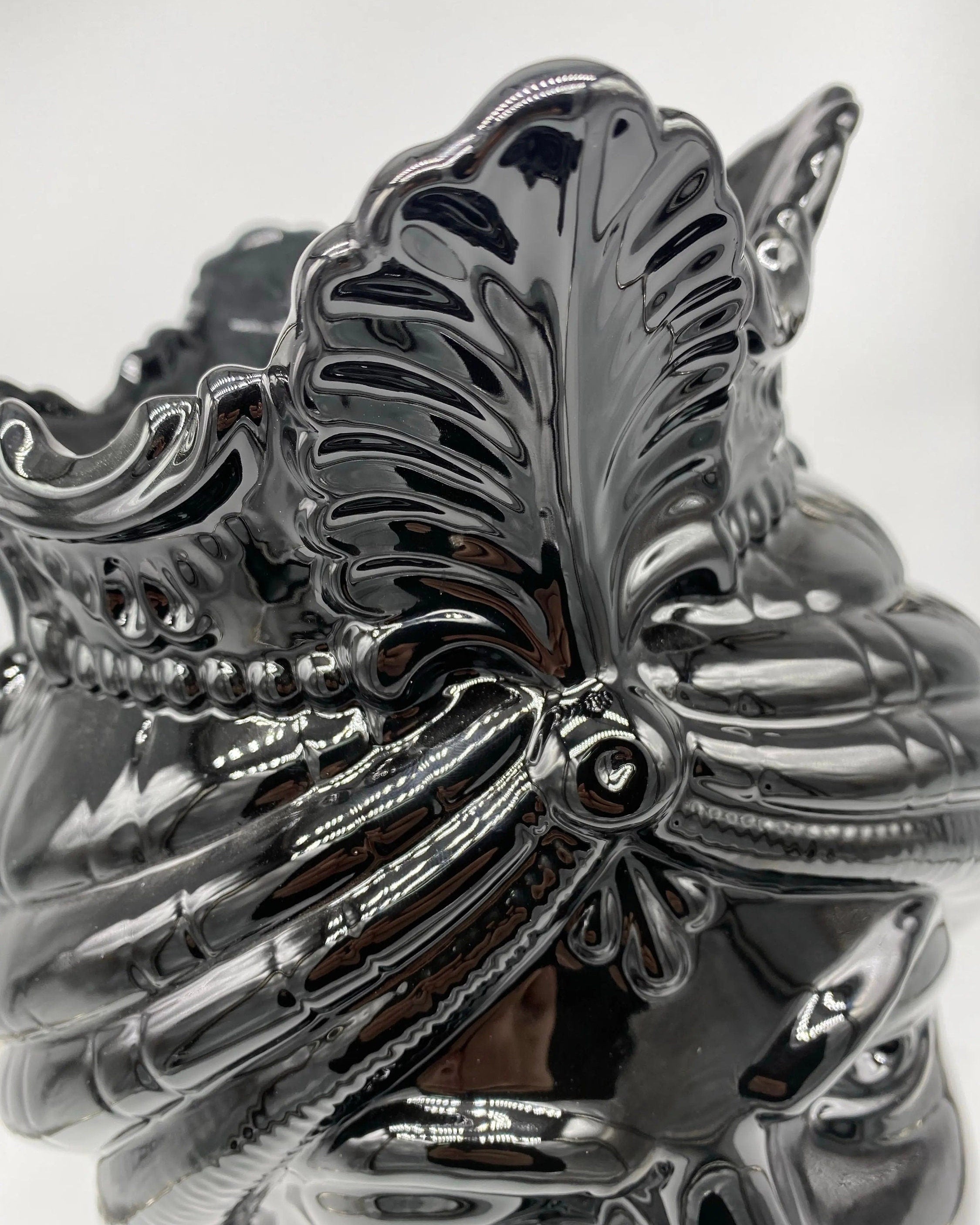 Teste di Moro Afro Ceramica Caltagirone cm H.37 L.24 Artigianale Nero Lucido DD CERAMICHE SICILIANE