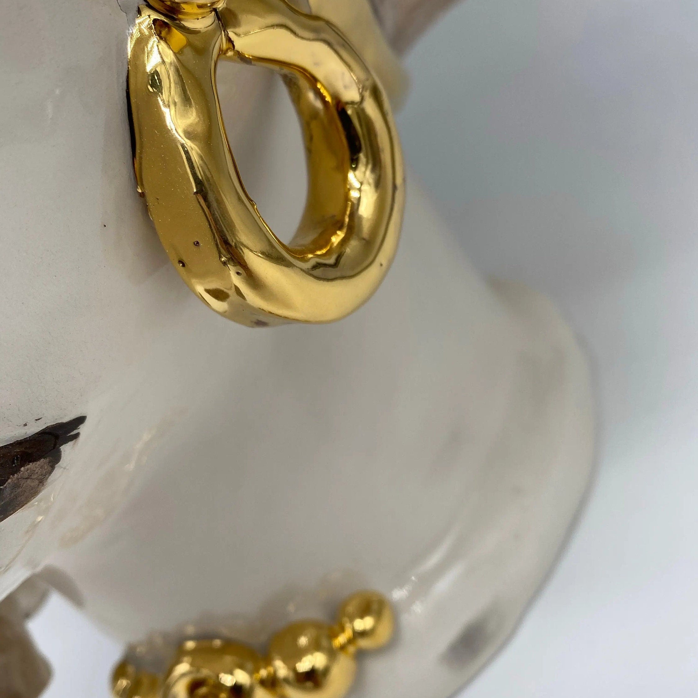 Teste di Moro Atena Ceramica Caltagirone cm H.40 L.28 Artigianale Écru Beige Oro DD CERAMICHE SICILIANE