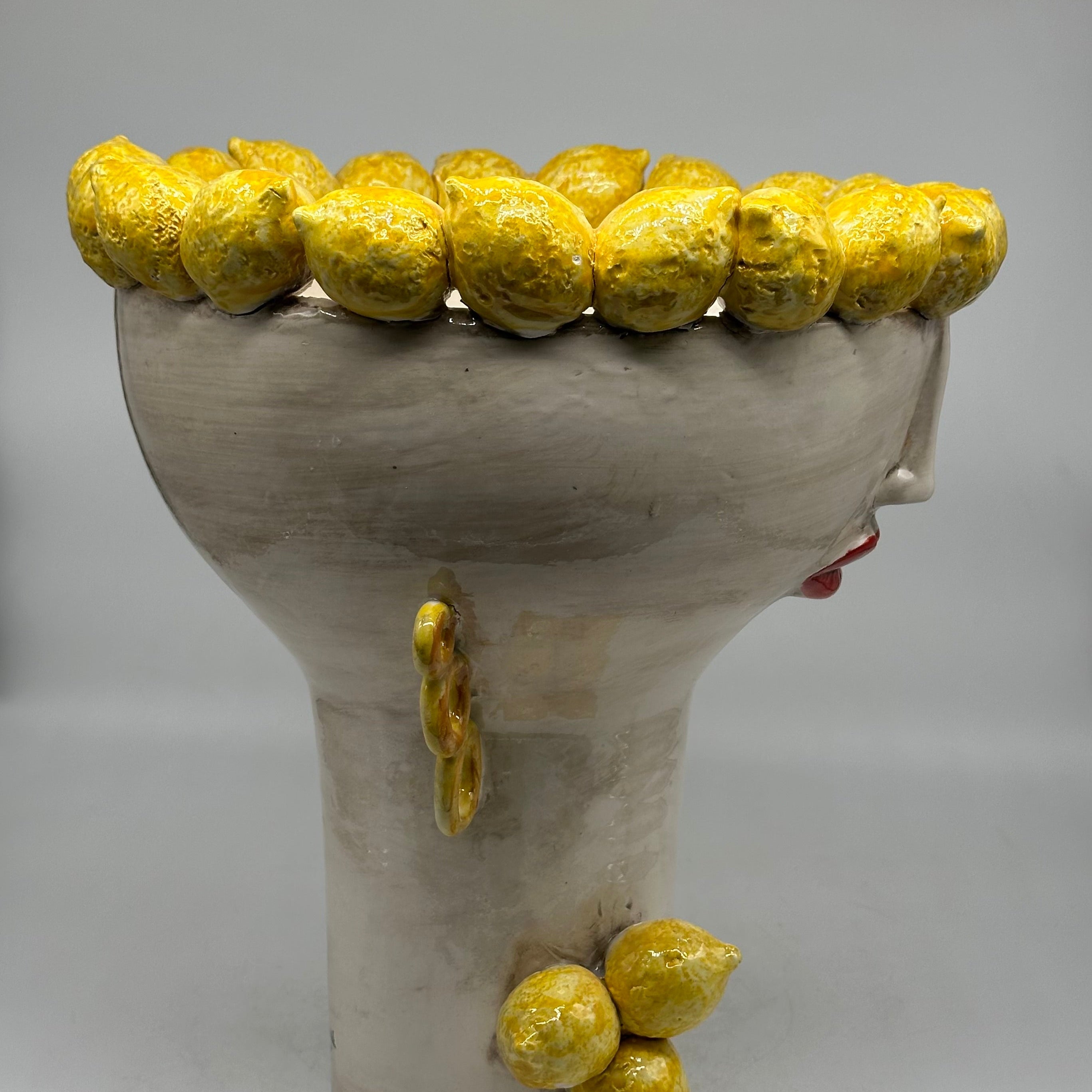 Teste di Moro Citrus Ceramica Caltagirone cm H.35 L.28 Artigianale - TESTE DI MORO