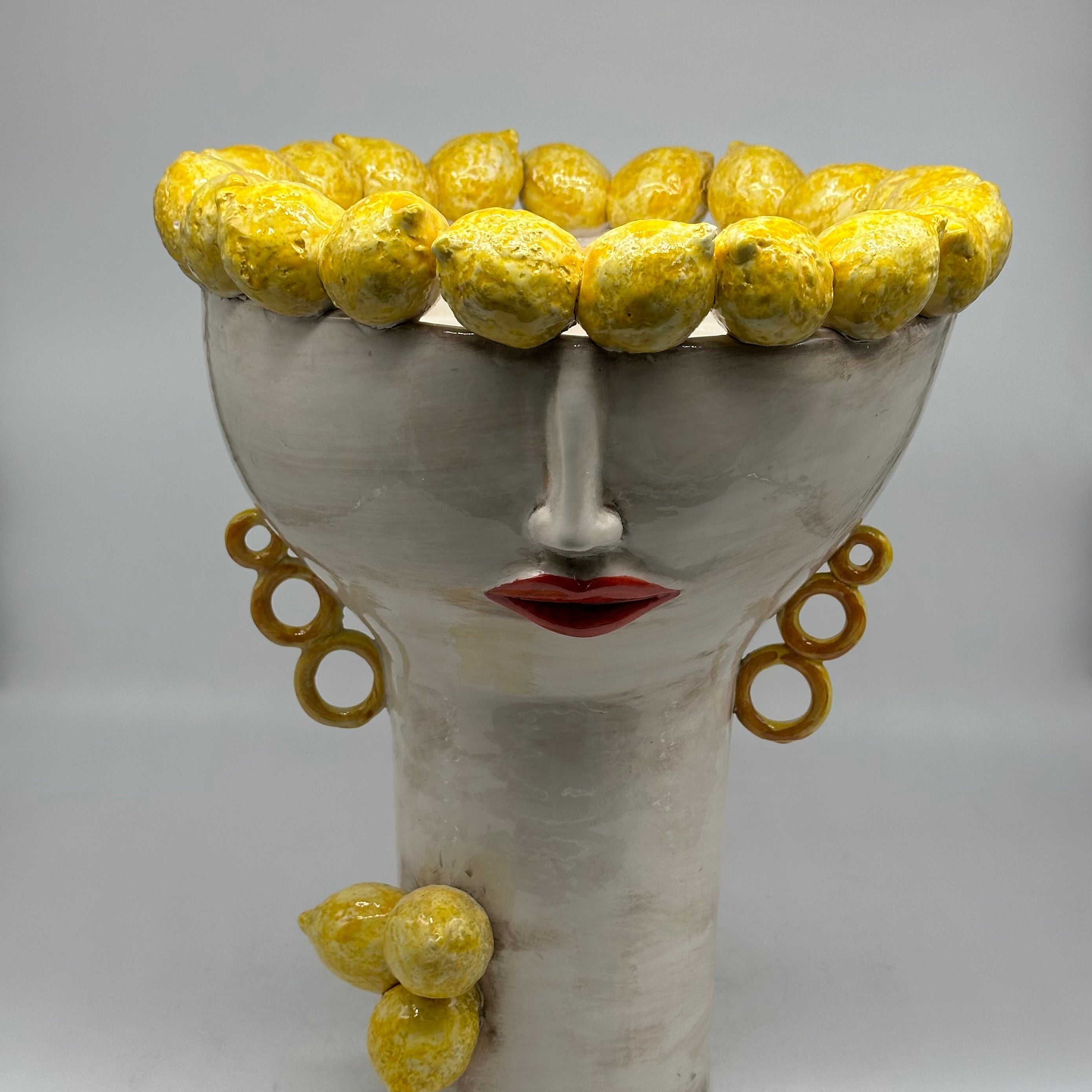 Teste di Moro Citrus Ceramica Caltagirone cm H.35 L.28 Artigianale - Donna - TESTE DI MORO