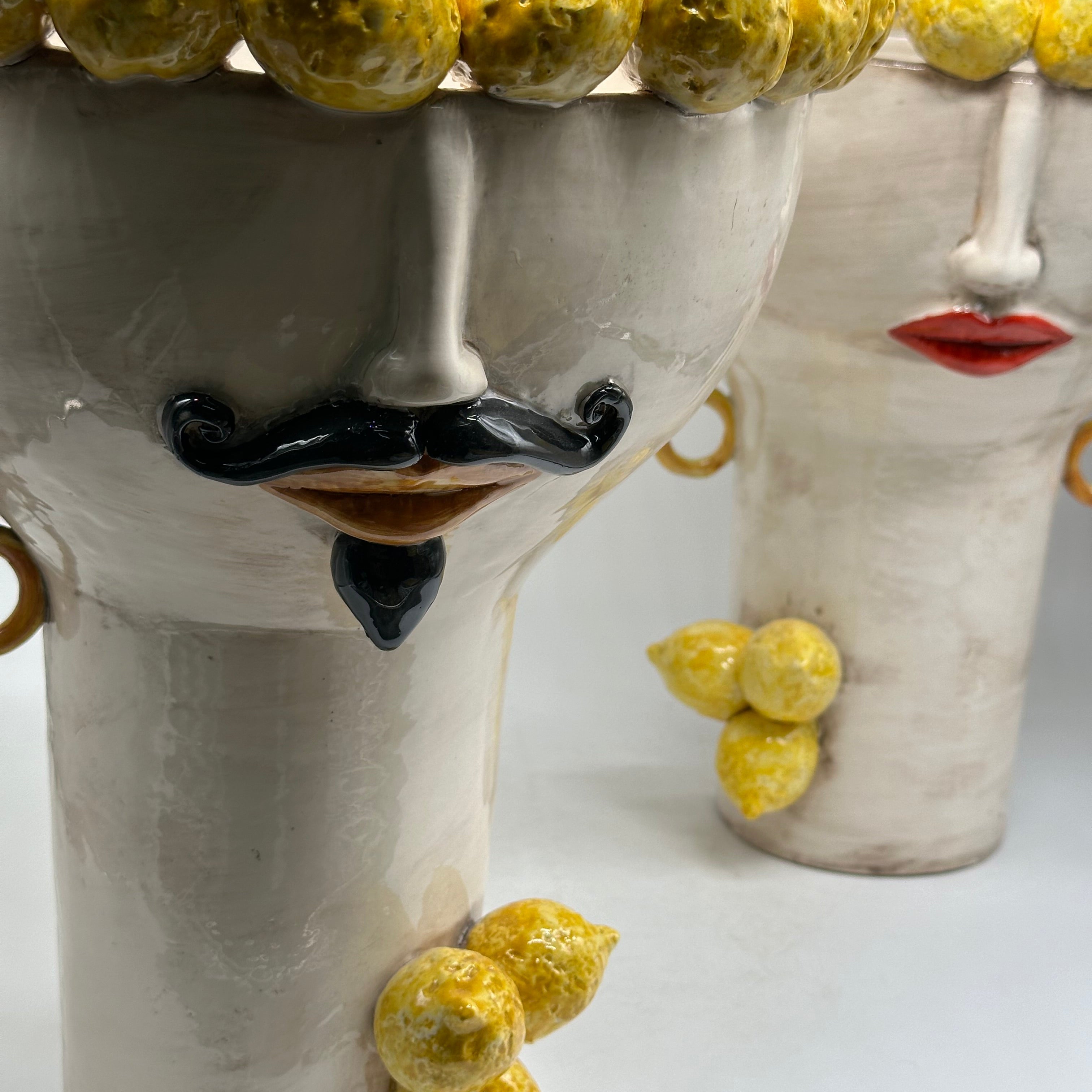 Teste di Moro Citrus Ceramica Caltagirone cm H.35 L.28 Artigianale - TESTE DI MORO