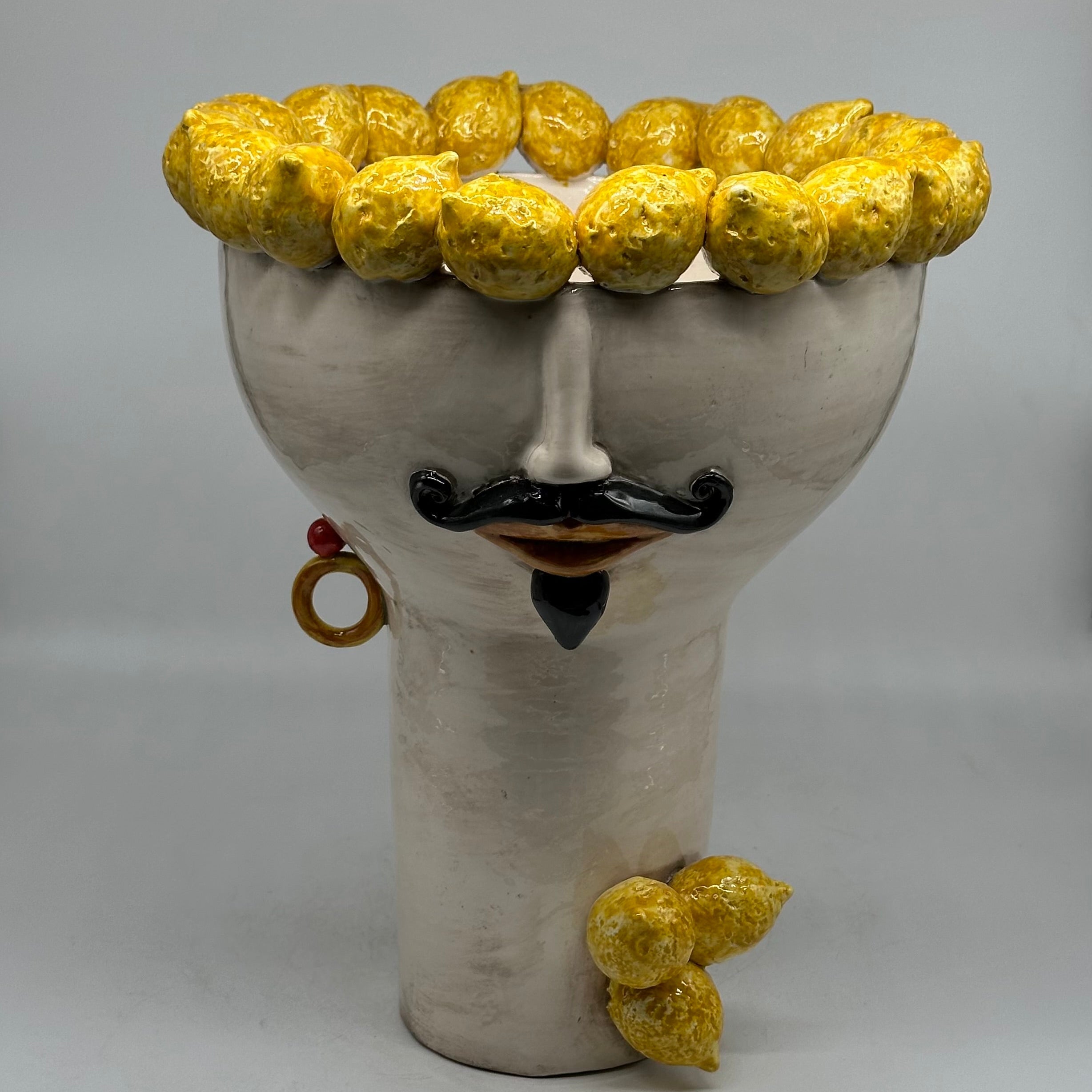 Teste di Moro Citrus Ceramica Caltagirone cm H.35 L.28 Artigianale - Uomo - TESTE DI MORO