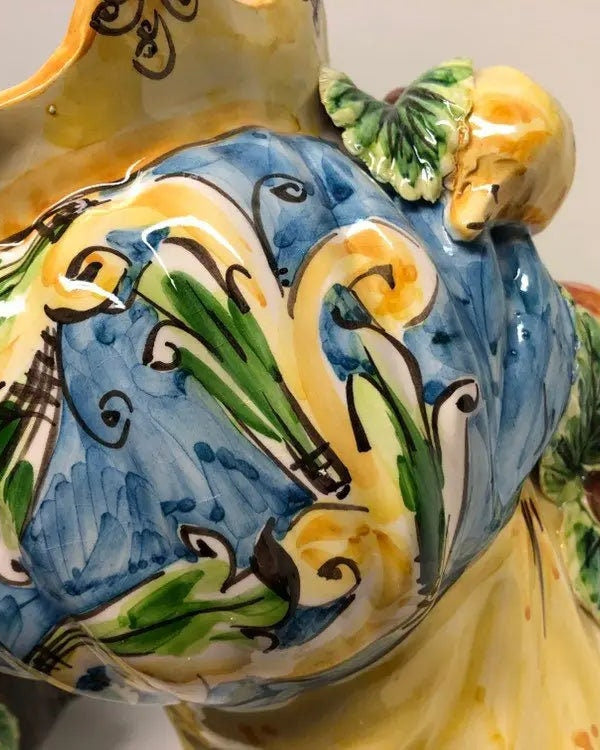 Teste di Moro Corona a Punte Ceramica Caltagirone cm H.28 L.20 Artigianale Decorazione Siciliana DD CERAMICHE SICILIANE