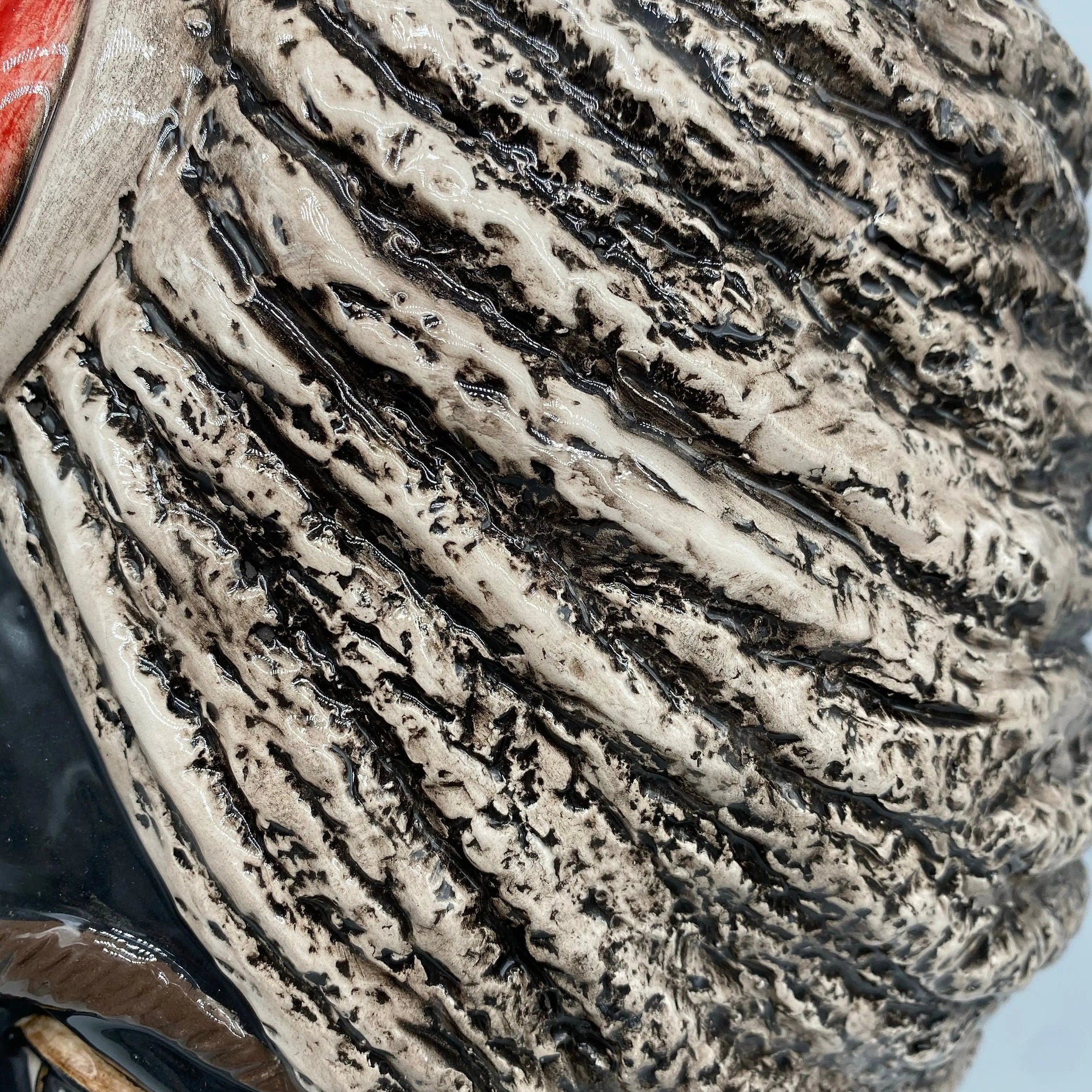 Teste di Moro Demetra Ceramica Caltagirone cm H.40 L.22 Artigianale Écru Rosso DD CERAMICHE SICILIANE