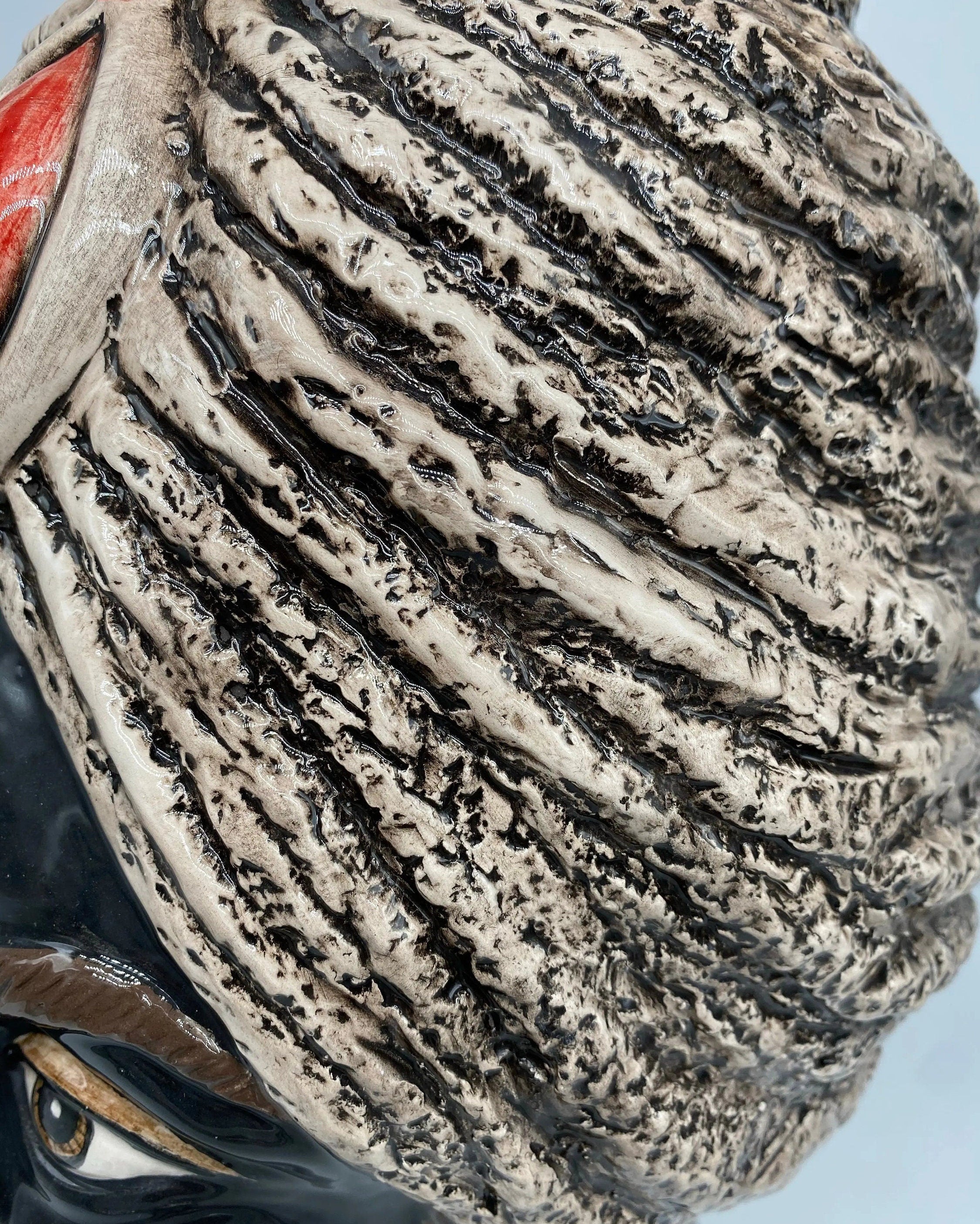 Teste di Moro Demetra Ceramica Caltagirone cm H.40 L.22 Artigianale Écru Rosso DD CERAMICHE SICILIANE