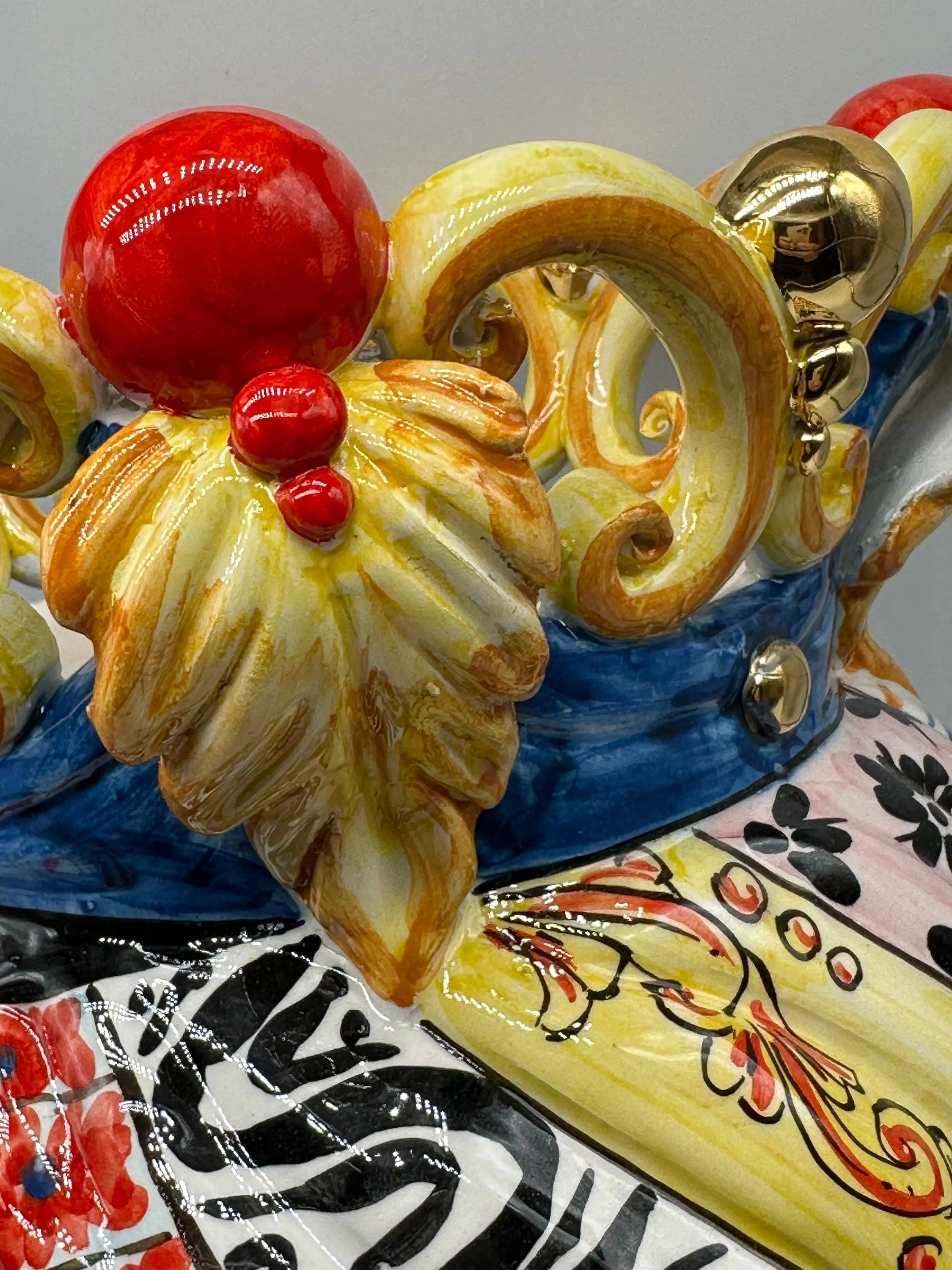 Teste di Moro Diana “Carretto” Ceramica Caltagirone cm H.40 L.25 Artigianale DD CERAMICHE SICILIANE