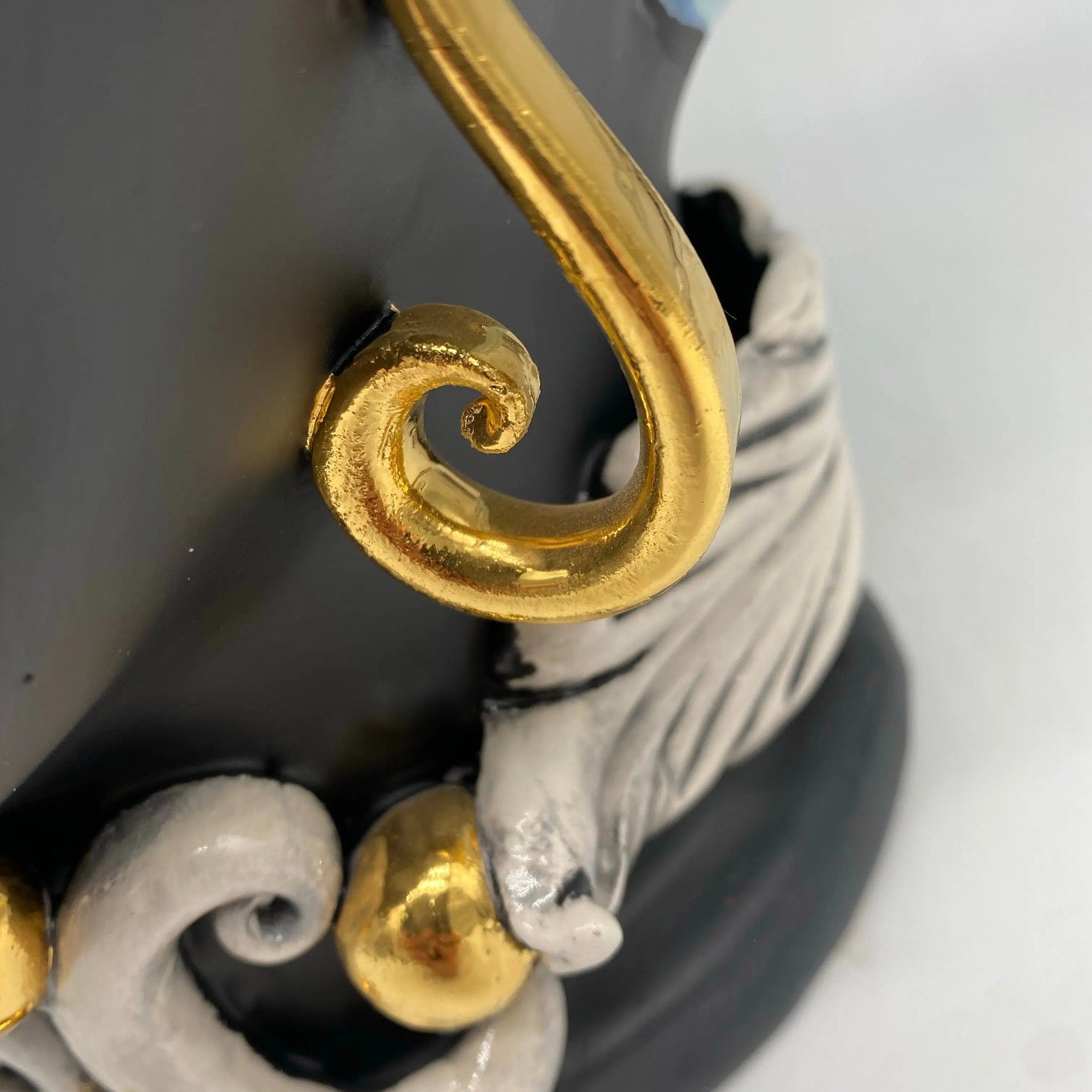 Teste di Moro Diana Ceramica Caltagirone cm H.40 L.25 Artigianale Celeste Oro Sfere Verde DD CERAMICHE SICILIANE