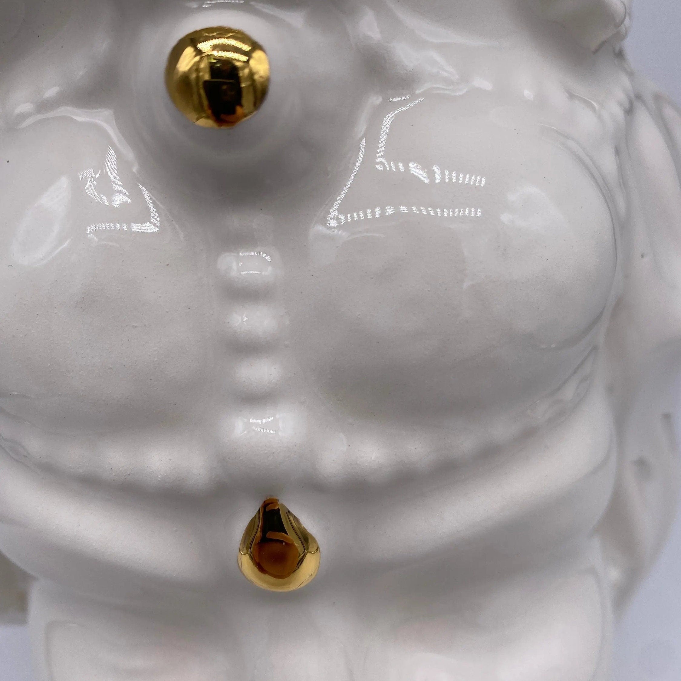 Teste di Moro Emiro Ceramica Caltagirone cm H.30 L.18 Artigianale Bianco e Oro DD CERAMICHE SICILIANE