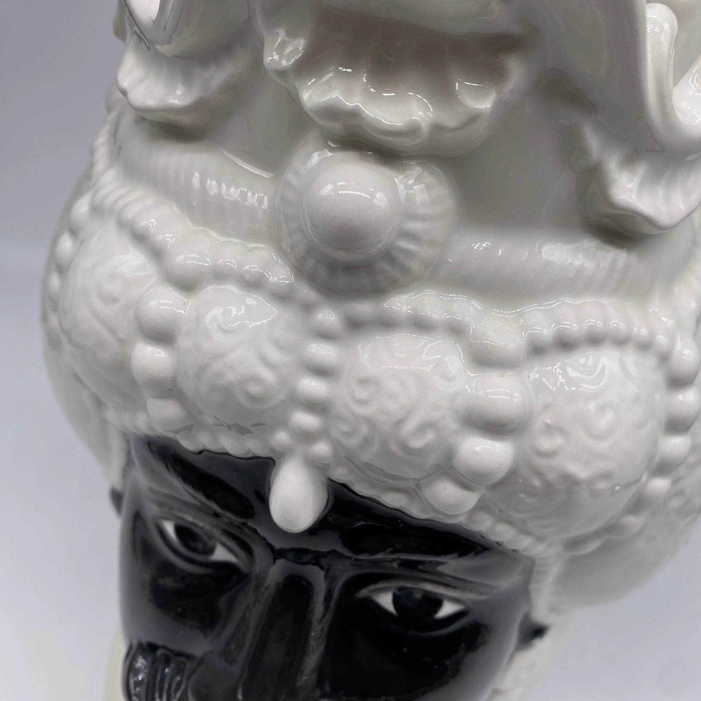 Teste di Moro Emiro Ceramica Caltagirone cm H.30 L.18 Artigianale Bianco Nero DD CERAMICHE SICILIANE