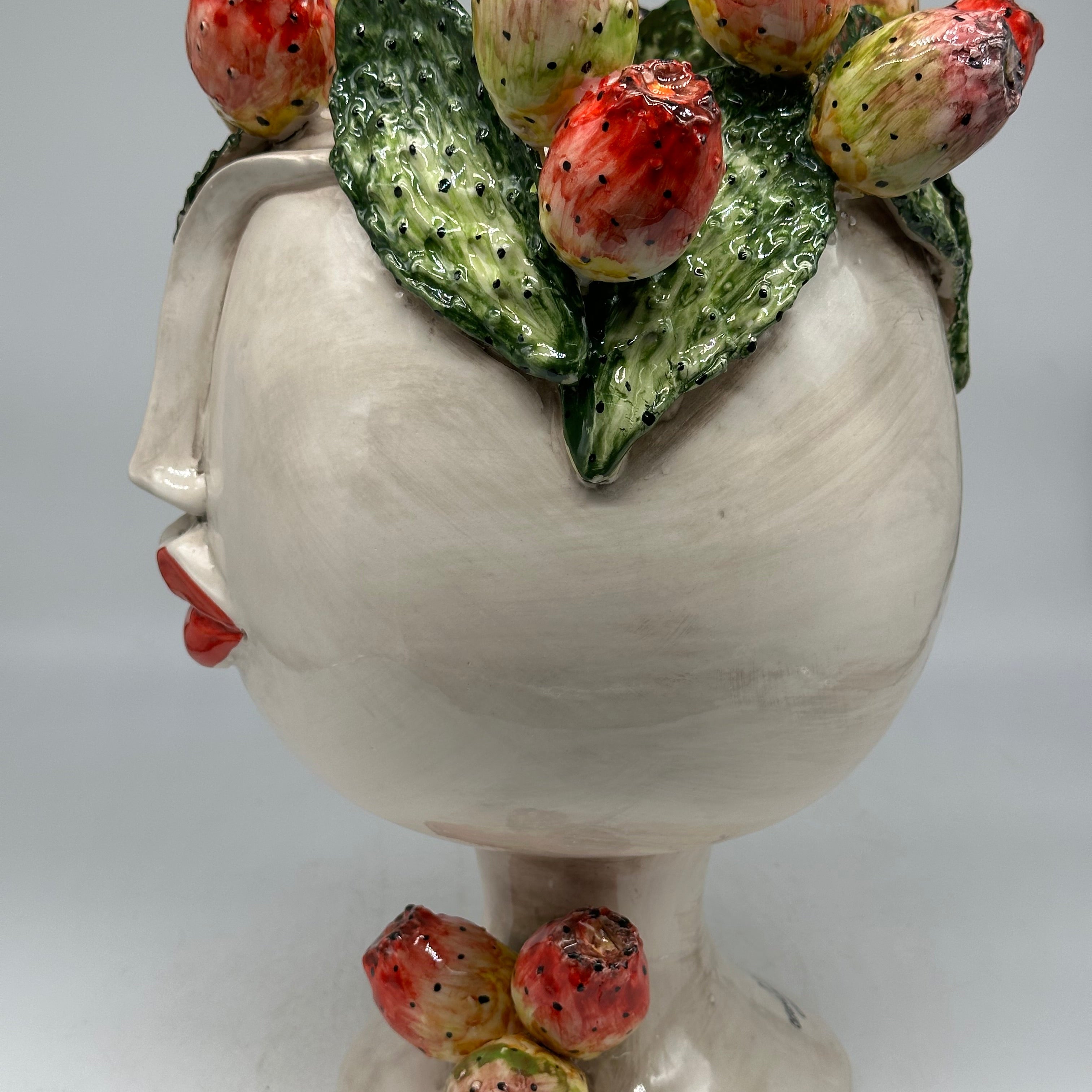 Teste di Moro Ficus Ceramica Caltagirone cm H.38 L.26 Artigianale - TESTE DI MORO