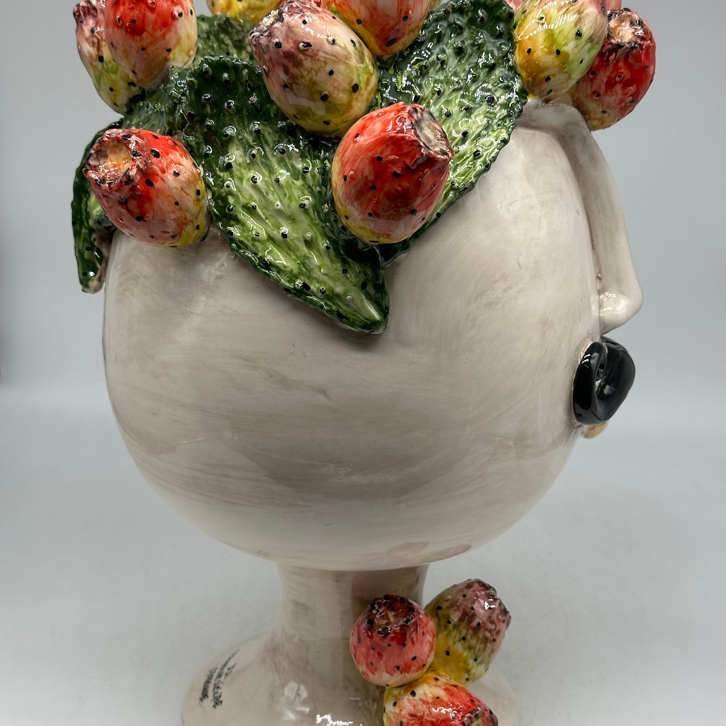 Teste di Moro Ficus Ceramica Caltagirone cm H.38 L.26 Artigianale - TESTE DI MORO