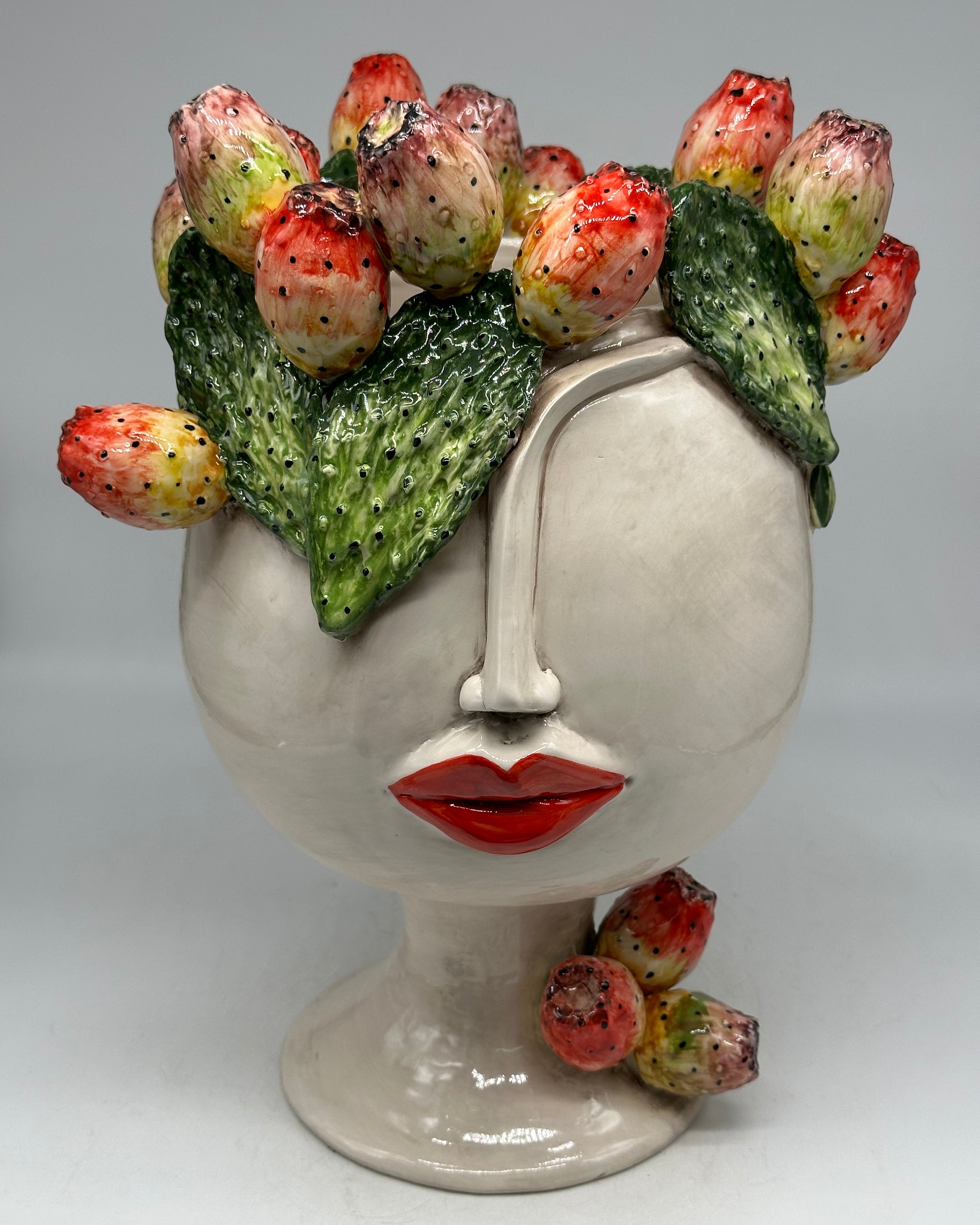 Teste di Moro Ficus Ceramica Caltagirone cm H.38 L.26 Artigianale - Donna - TESTE DI MORO
