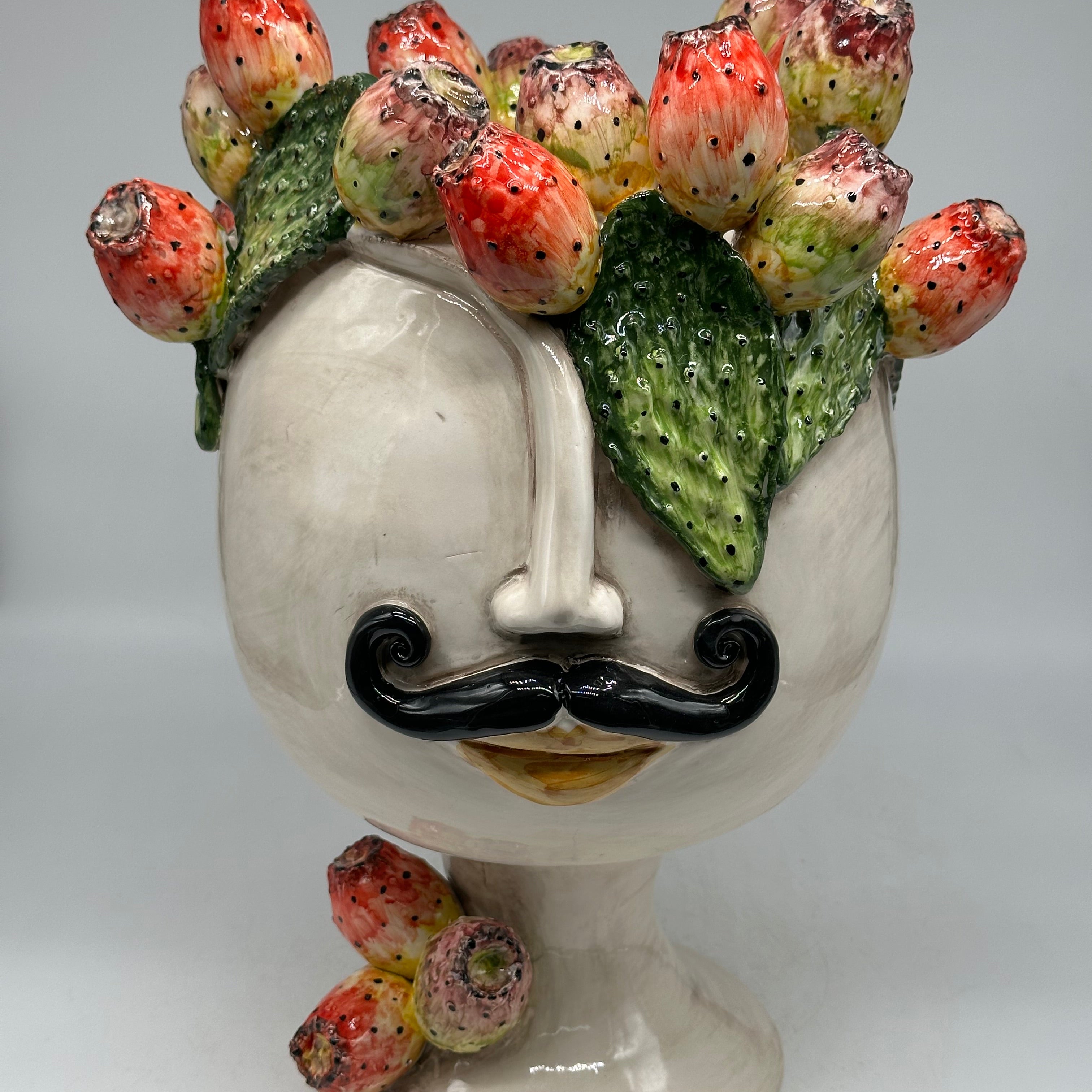 Teste di Moro Ficus Ceramica Caltagirone cm H.38 L.26 Artigianale - Uomo - TESTE DI MORO