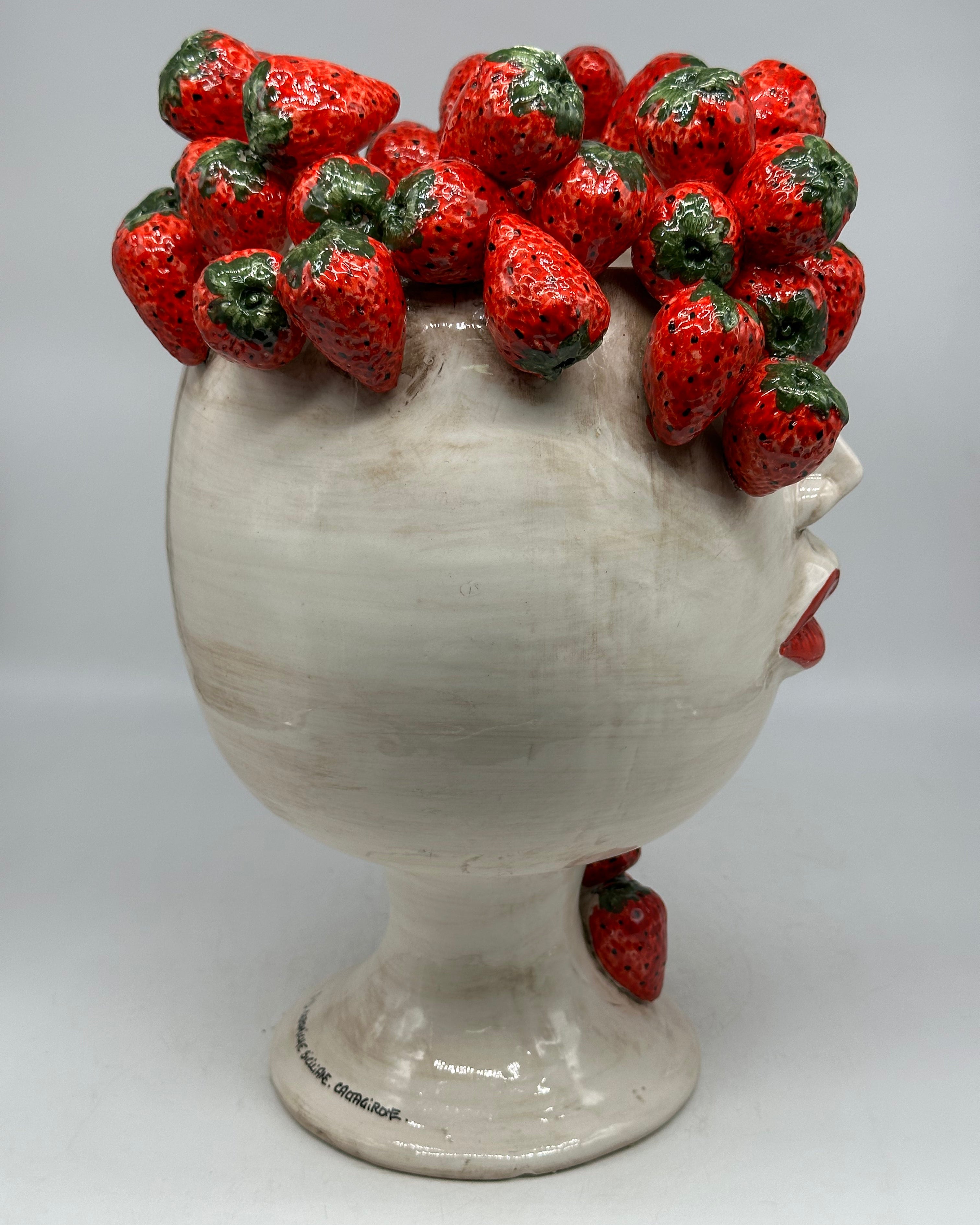Teste di Moro Fresa Ceramica Caltagirone cm H.38 L.26 Artigianale - TESTE DI MORO