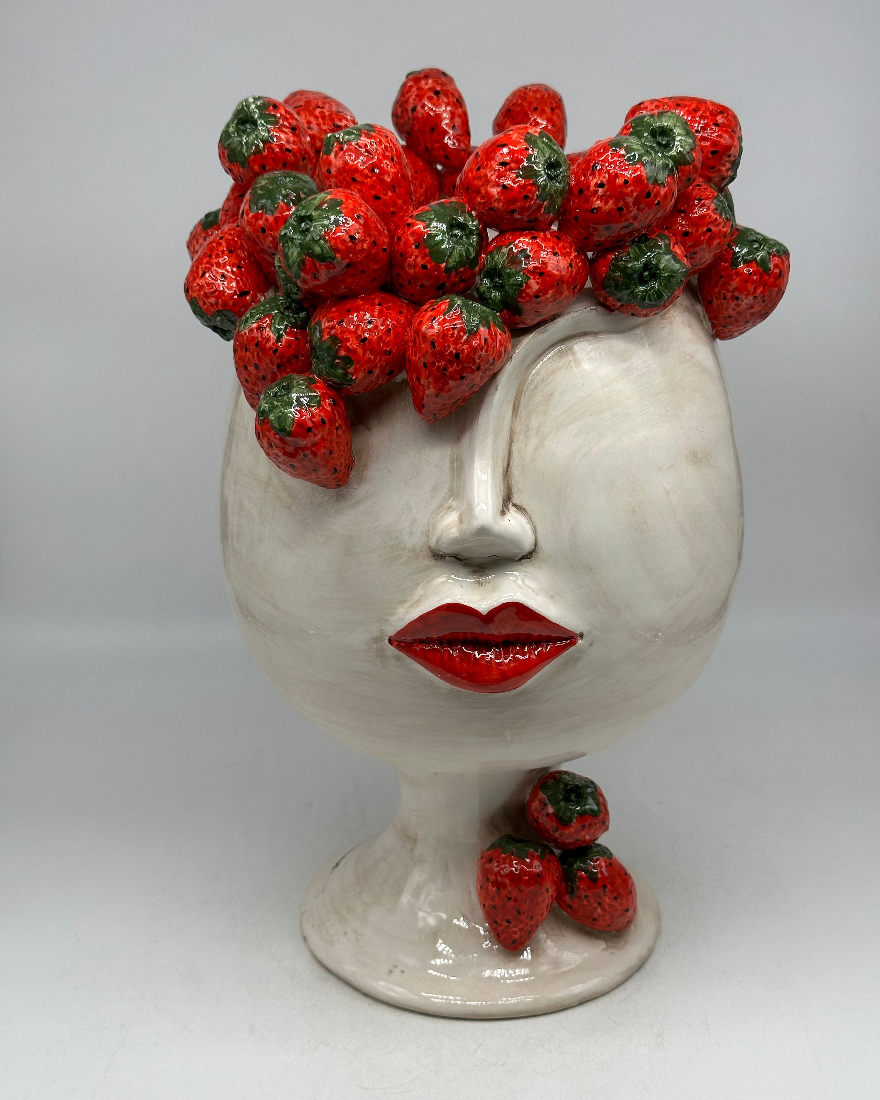 Teste di Moro Fresa Ceramica Caltagirone cm H.38 L.26 Artigianale - Donna - TESTE DI MORO
