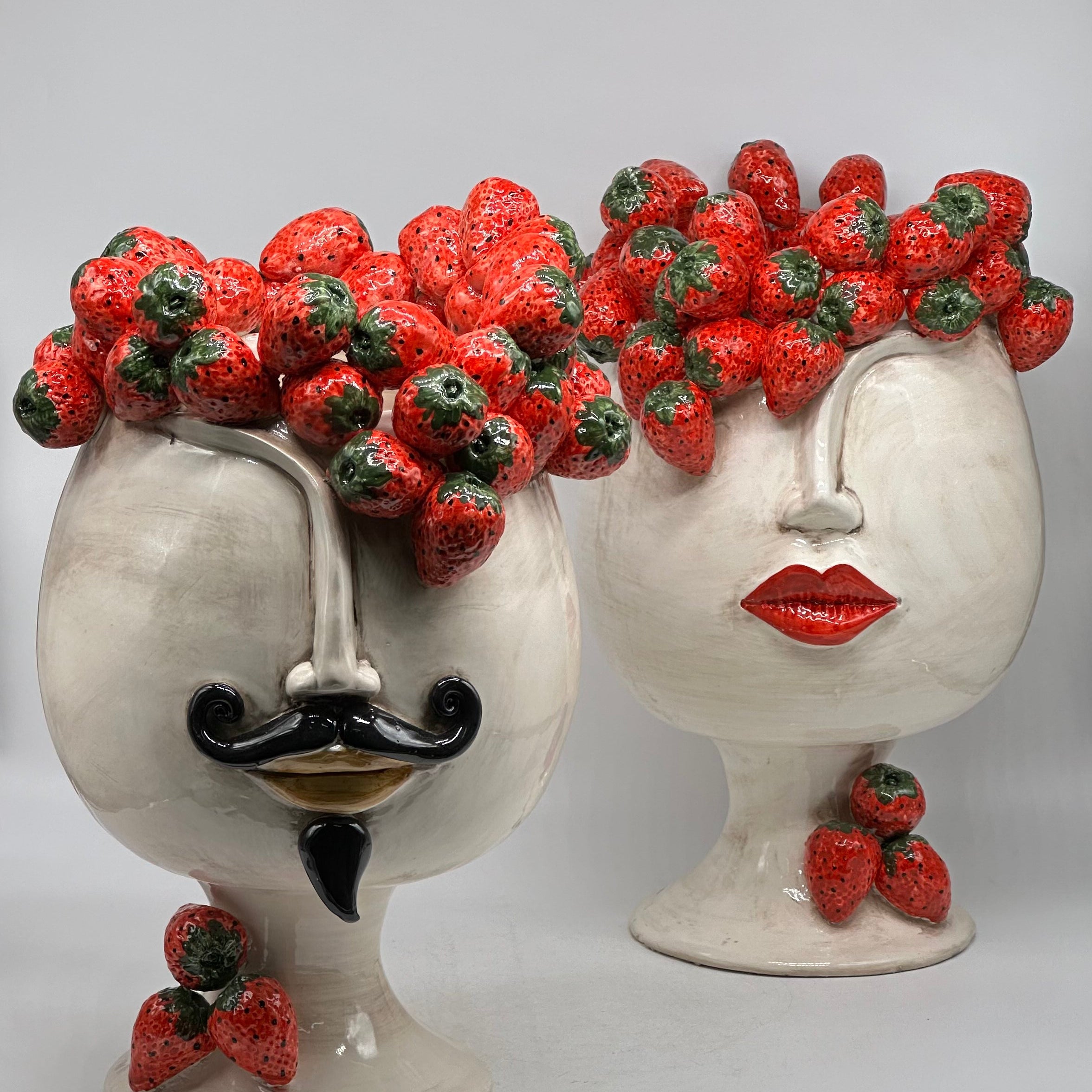 Teste di Moro Fresa Ceramica Caltagirone cm H.38 L.26 Artigianale - TESTE DI MORO