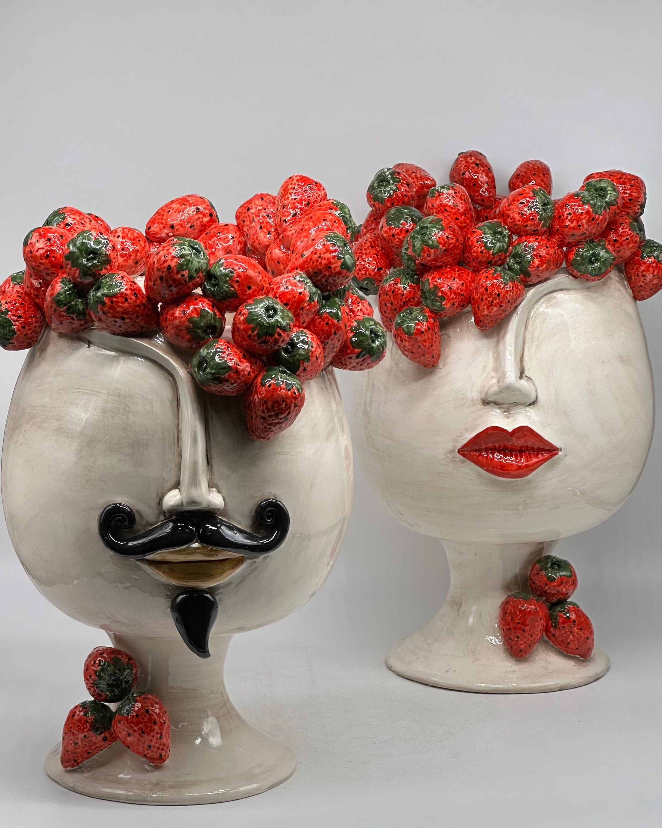 Teste di Moro Fresa Ceramica Caltagirone cm H.38 L.26 Artigianale - TESTE DI MORO