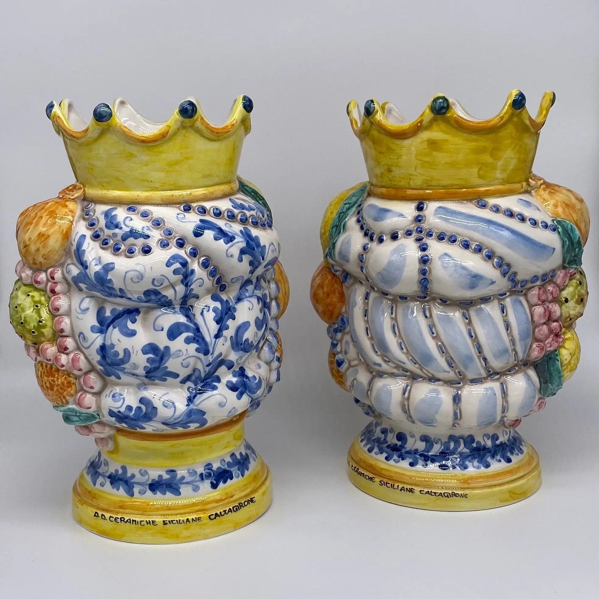 Teste di Moro Girun Ceramica Caltagirone cm H.29 L.20 Artigianale Decorazione Siciliana DD CERAMICHE SICILIANE