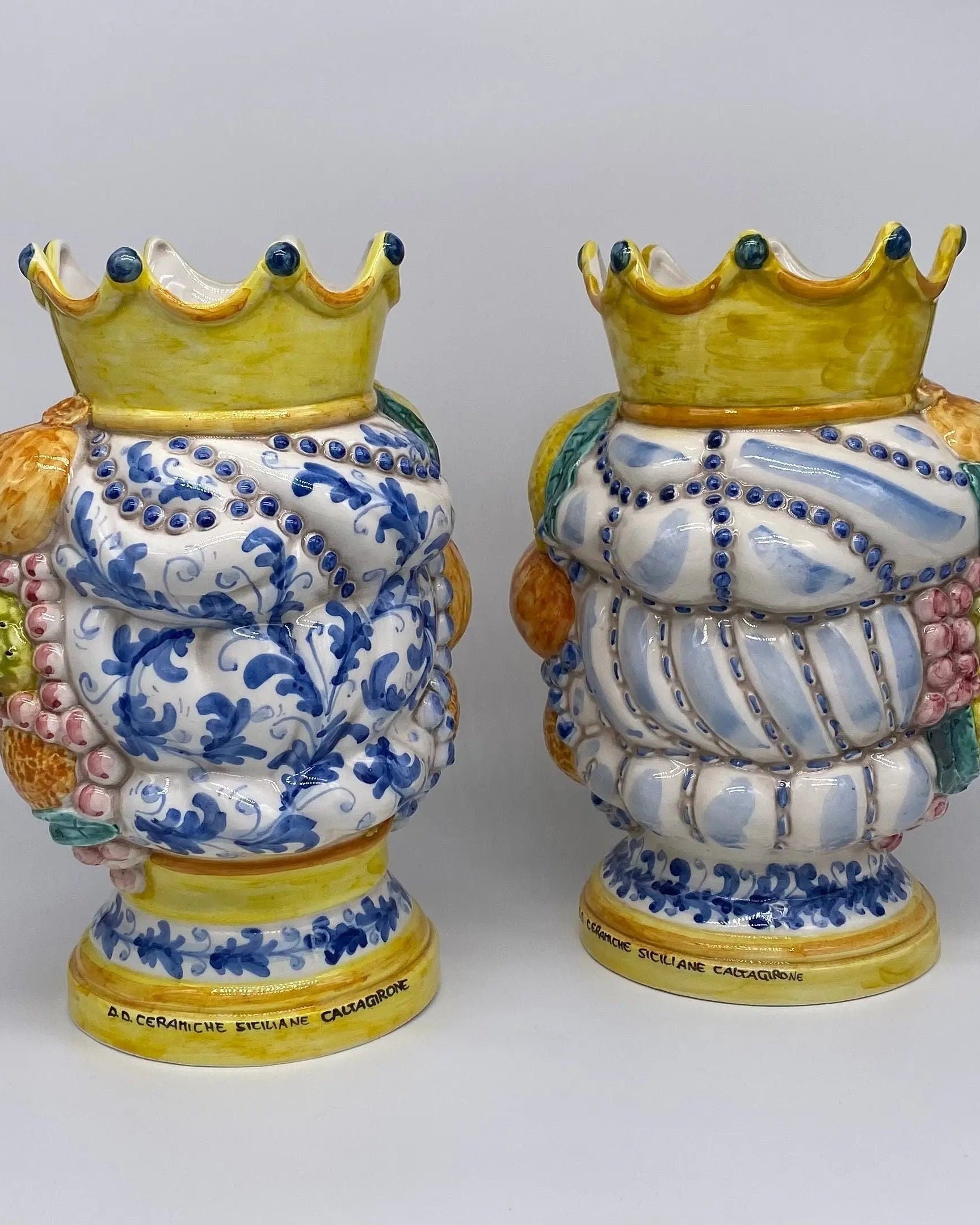 Teste di Moro Girun Ceramica Caltagirone cm H.29 L.20 Artigianale Decorazione Siciliana DD CERAMICHE SICILIANE