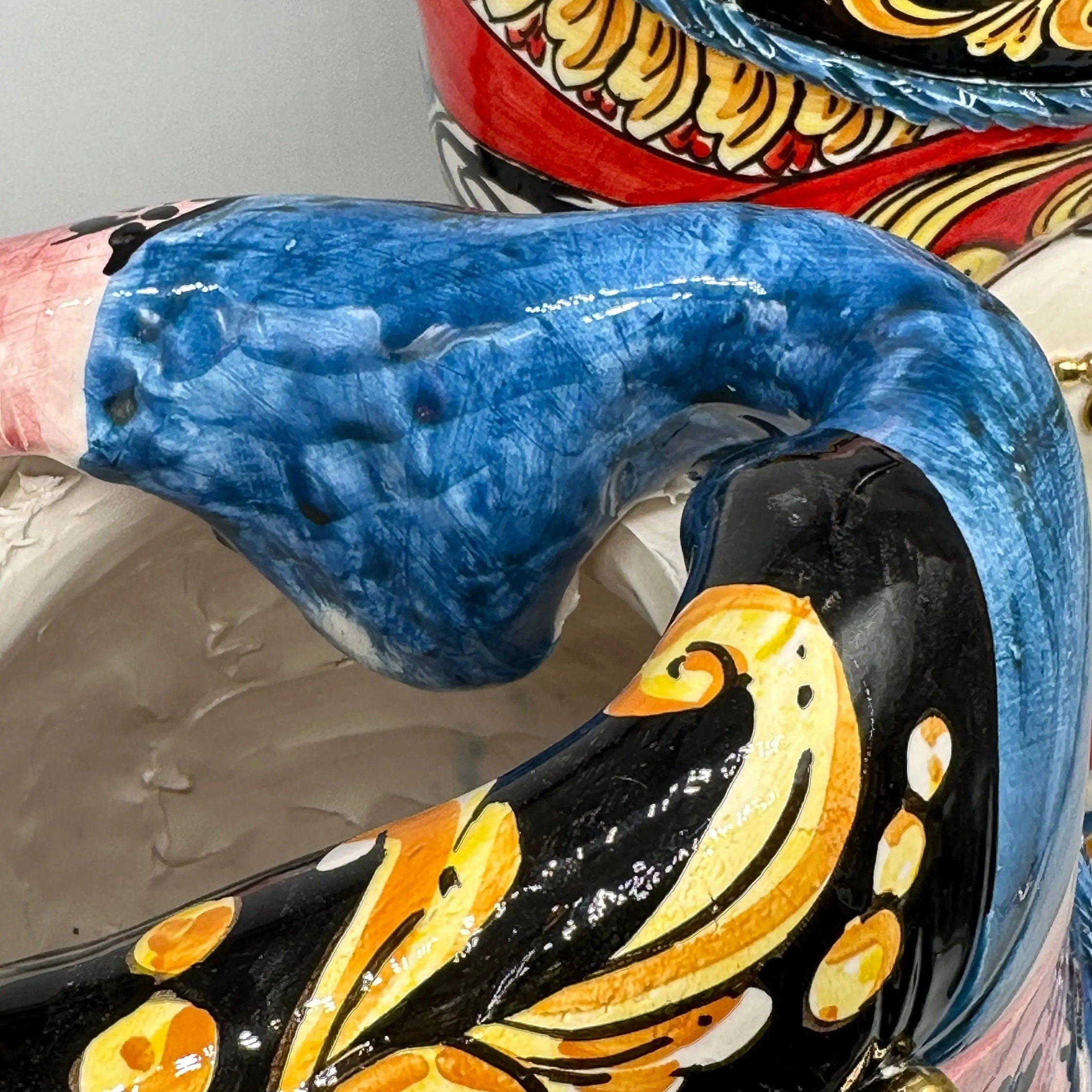 Teste di Moro Horus Ceramica Caltagirone cm H.40 L.23 Artigianale Decorazione “Carretto2” DD CERAMICHE SICILIANE