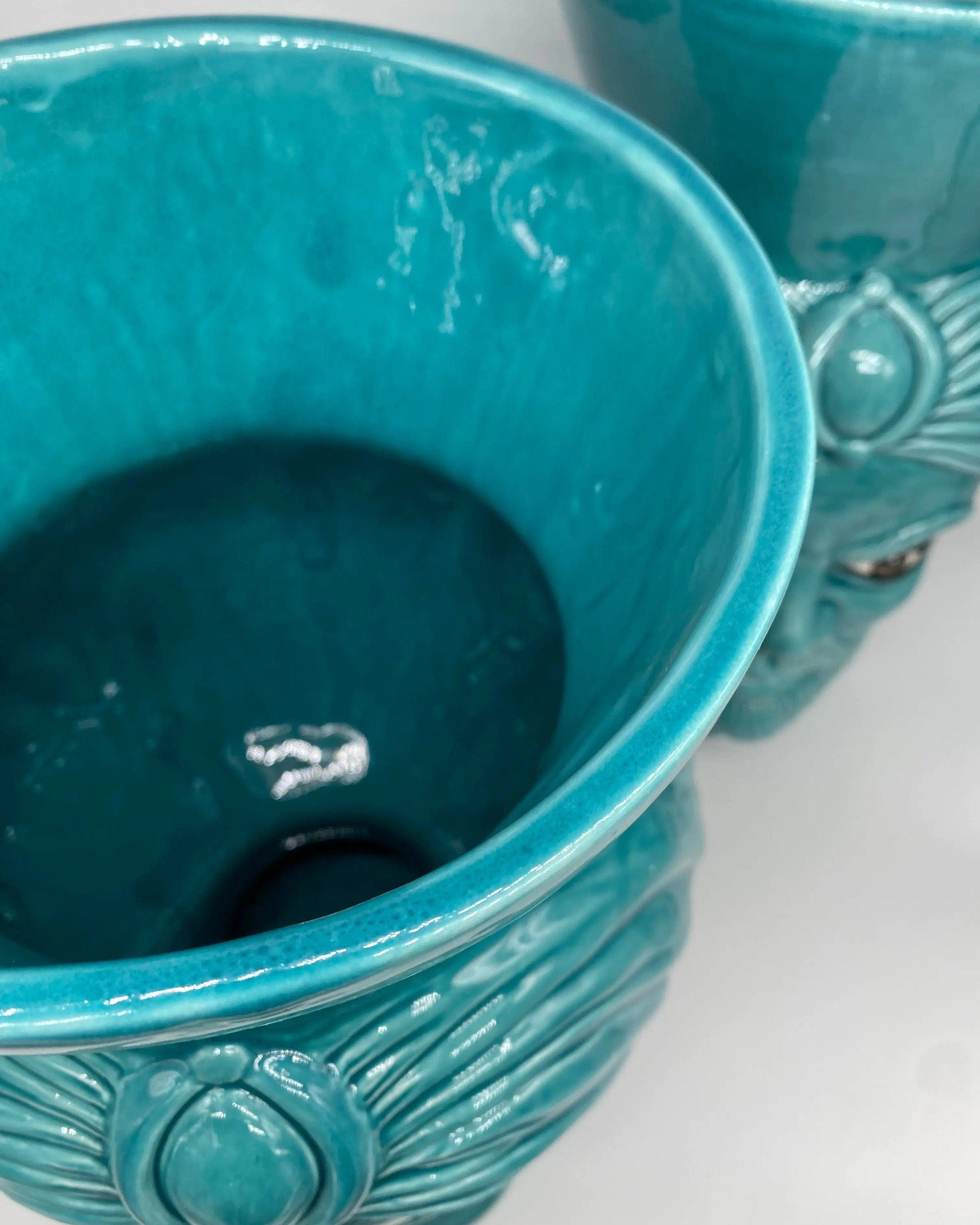 Teste di Moro Iris Ceramica Caltagirone cm H.40 L.23 Artigianale Verde Smeraldo DD CERAMICHE SICILIANE
