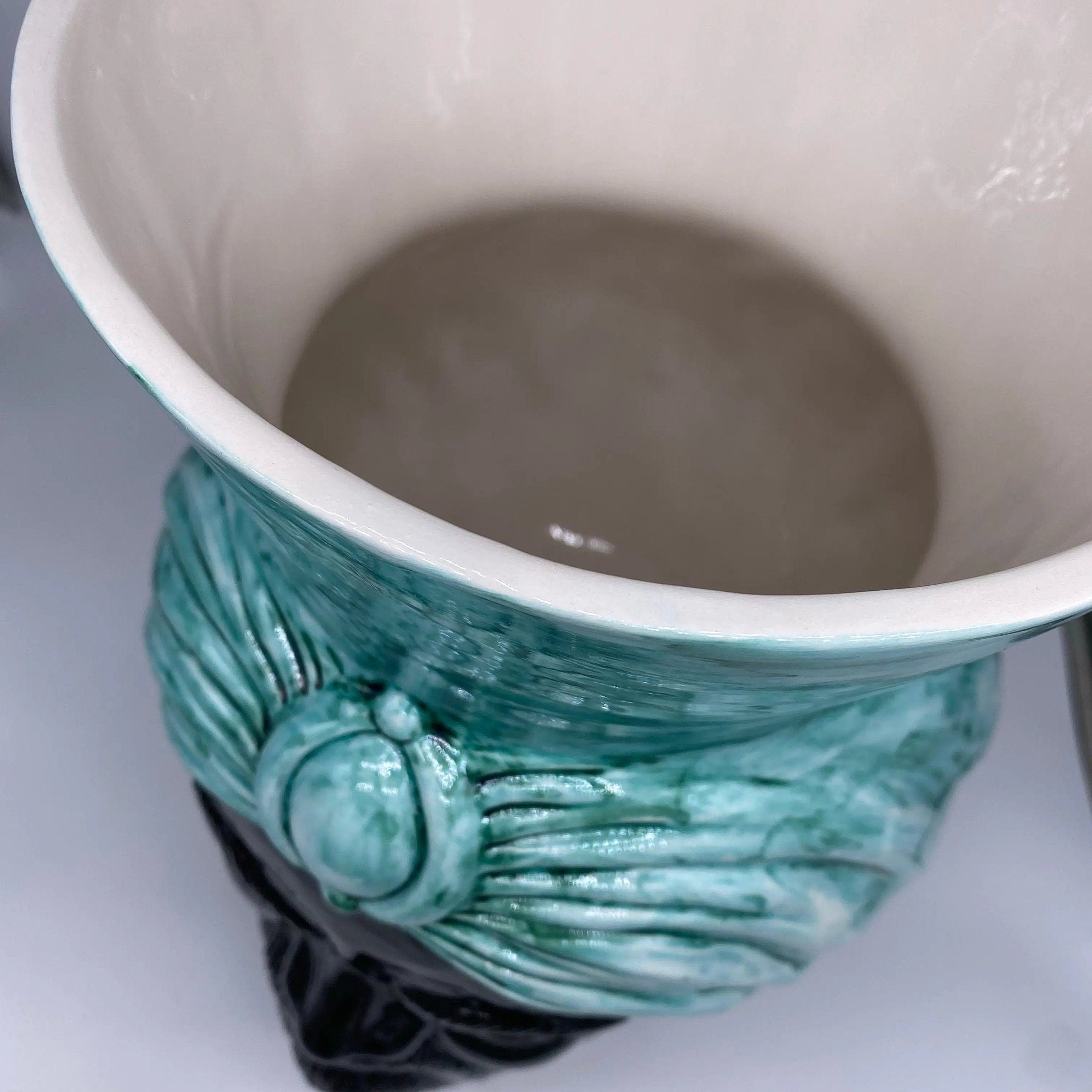 Teste di Moro Iris Ceramica Caltagirone cm H.40 L.23 Artigianale Verde Nero DD CERAMICHE SICILIANE