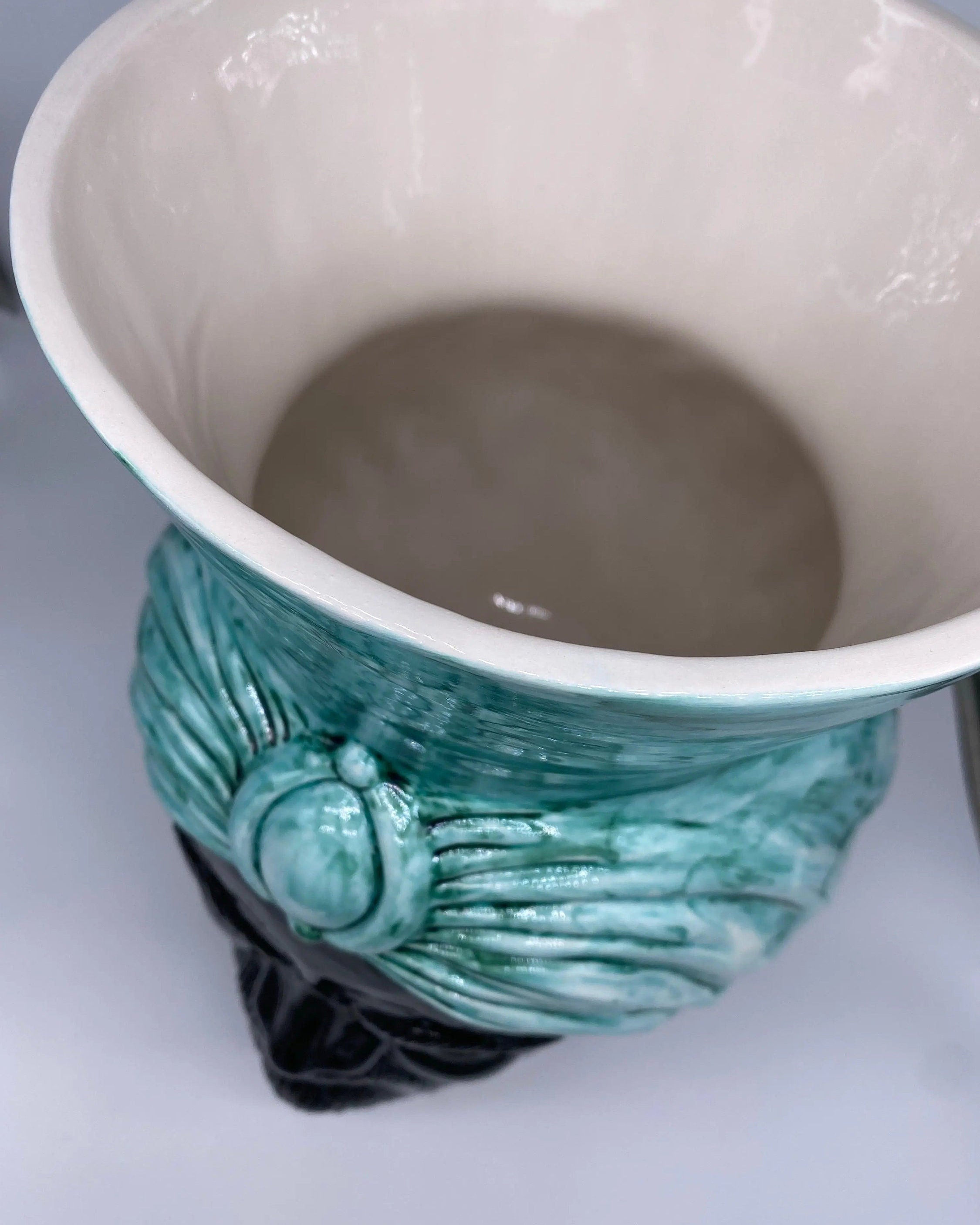 Teste di Moro Iris Ceramica Caltagirone cm H.40 L.23 Artigianale Verde Nero DD CERAMICHE SICILIANE