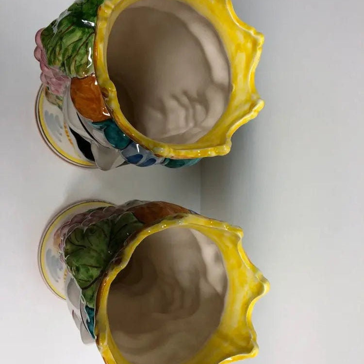 Teste di Moro Kalat Frutta Ceramica Caltagirone cm H.26 L.16 Artigianale DD CERAMICHE SICILIANE