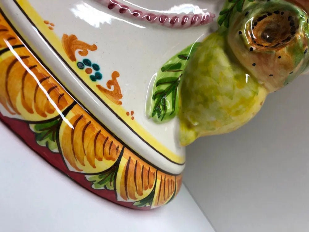 Teste di Moro Kalat Frutta Ceramica Caltagirone cm H.45 L.29 Artigianale DD CERAMICHE SICILIANE