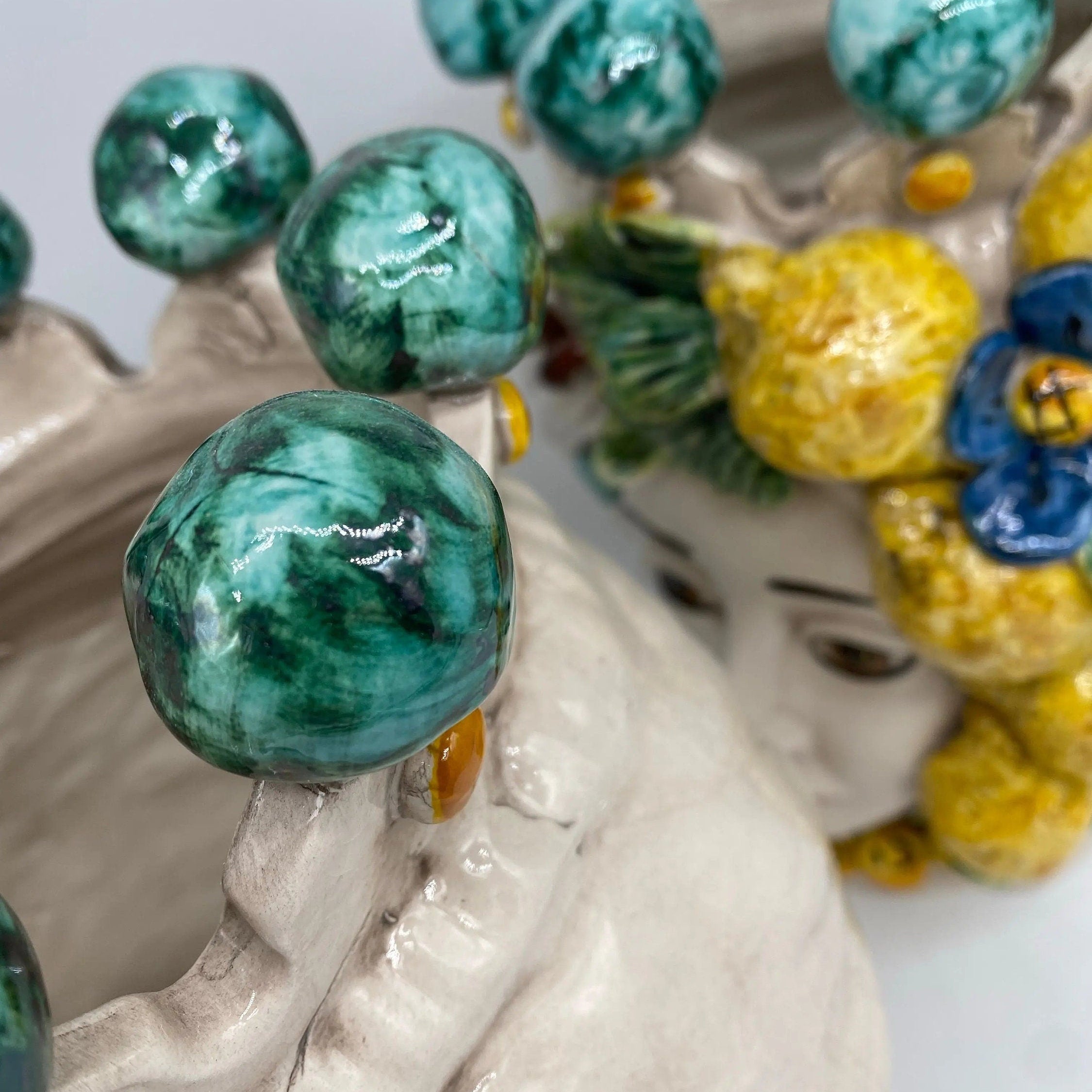 Teste di Moro Limoni Ceramica Caltagirone cm H.30 L.23 Artigianale DD CERAMICHE SICILIANE