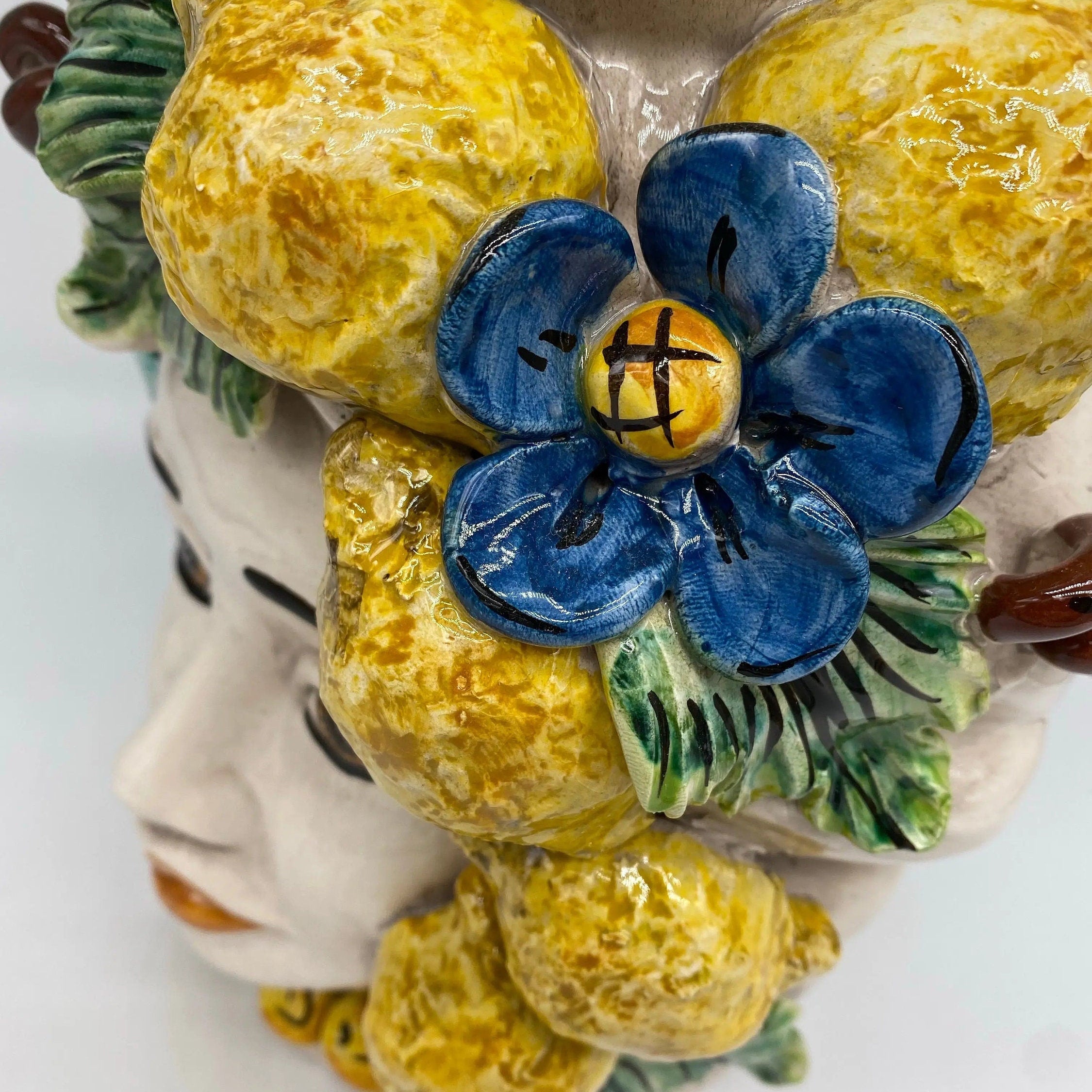 Teste di Moro Limoni Ceramica Caltagirone cm H.30 L.23 Artigianale DD CERAMICHE SICILIANE