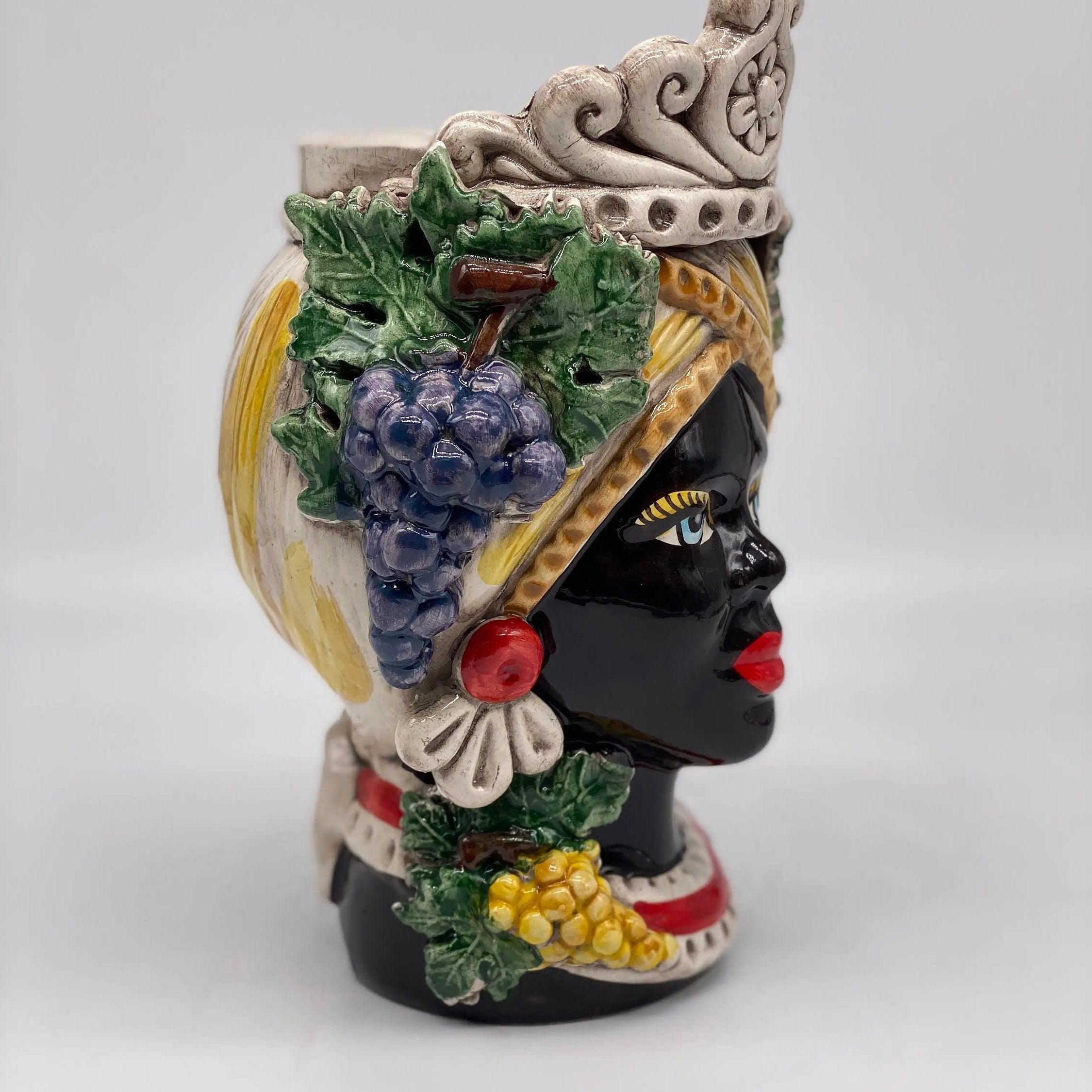 Teste di Moro Linea "4 stagioni" Ceramica Caltagirone cm H.20 L.15 Artigianale DD CERAMICHE SICILIANE