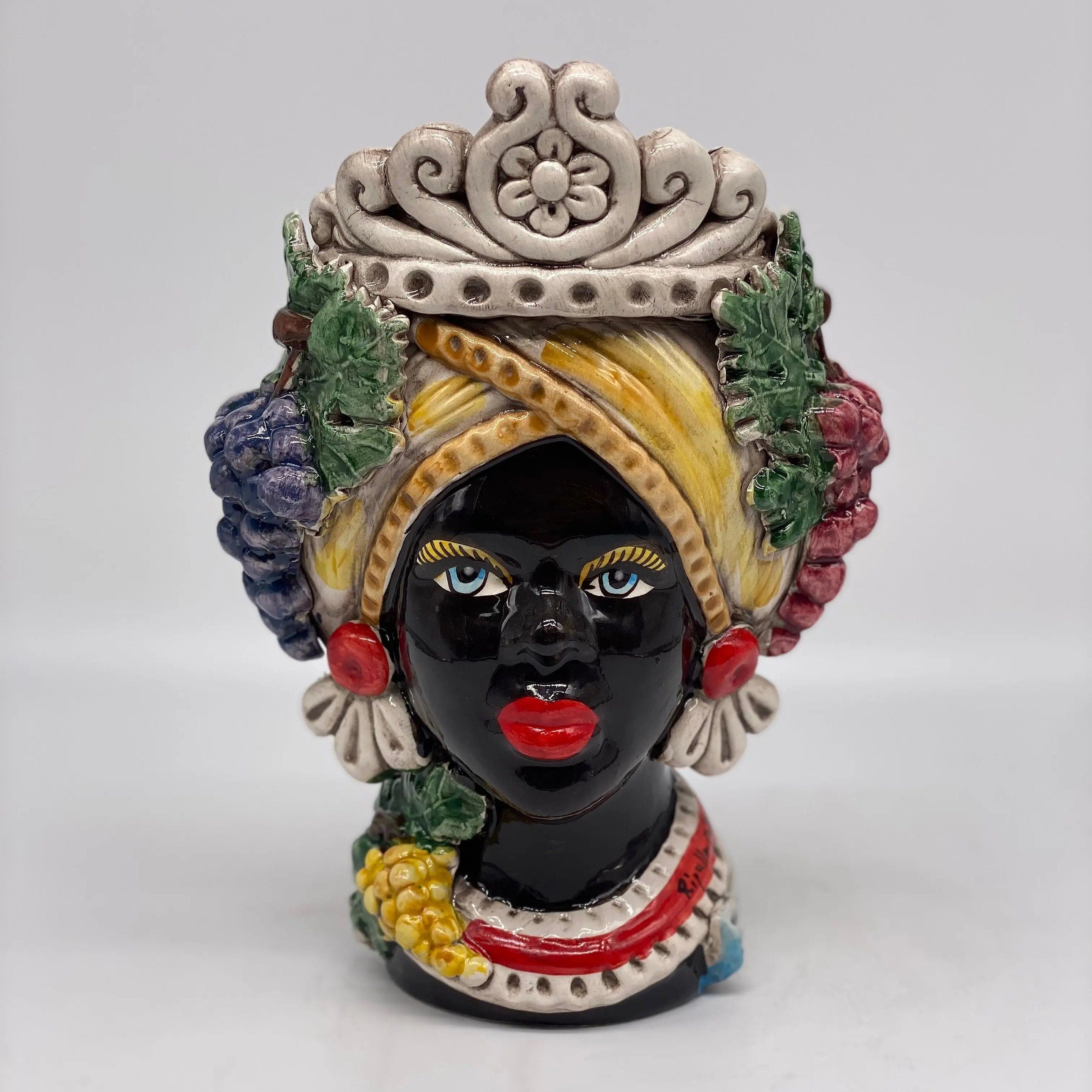 Teste di Moro Linea "4 stagioni" Ceramica Caltagirone cm H.20 L.15 Artigianale DD CERAMICHE SICILIANE