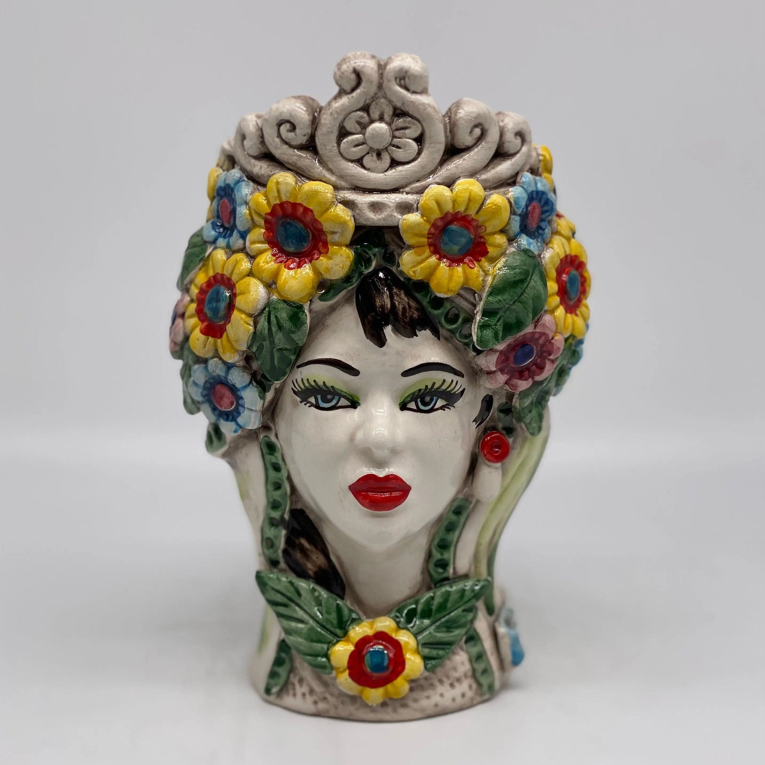 Teste di Moro Linea "4 stagioni" Ceramica Caltagirone cm H.20 L.15 Artigianale DD CERAMICHE SICILIANE