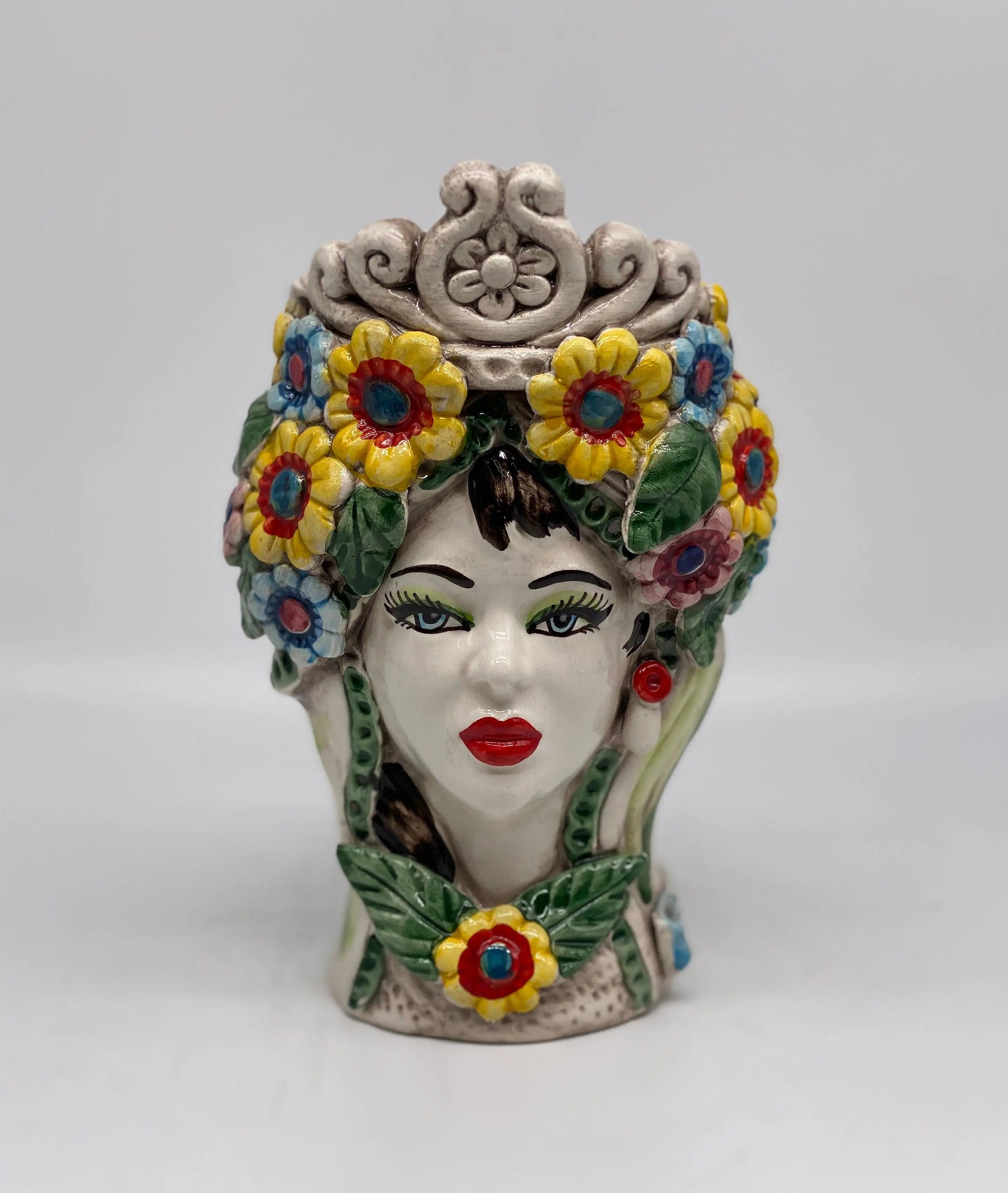 Teste di Moro Linea "4 stagioni" Ceramica Caltagirone cm H.20 L.15 Artigianale DD CERAMICHE SICILIANE