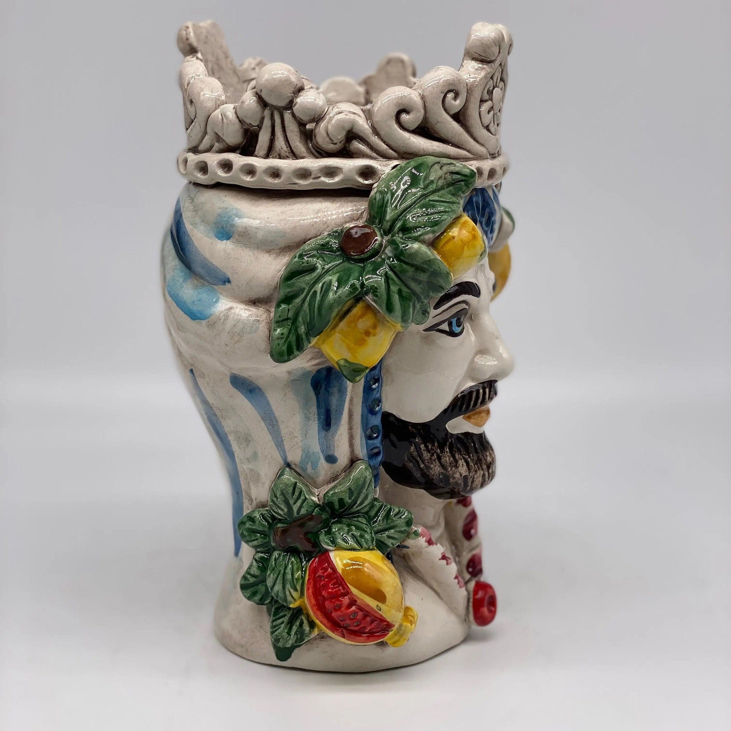 Teste di Moro Linea "4 stagioni" Ceramica Caltagirone cm H.20 L.15 Artigianale DD CERAMICHE SICILIANE