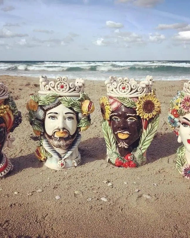 Teste di Moro Linea "4 stagioni" Ceramica Caltagirone cm H.30 L.20 Artigianale DD CERAMICHE SICILIANE