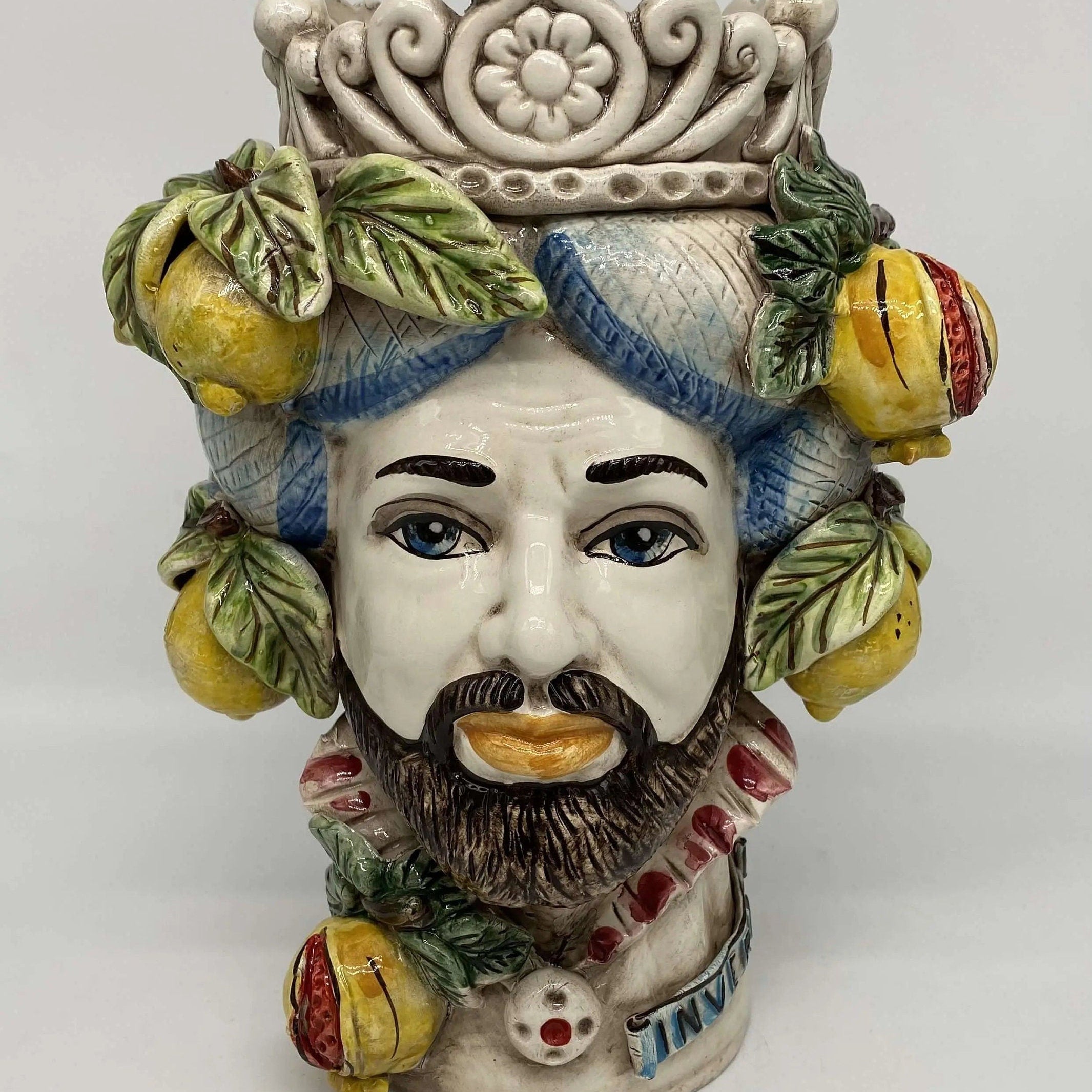 Teste di Moro Linea "4 stagioni" Ceramica Caltagirone cm H.30 L.20 Artigianale DD CERAMICHE SICILIANE