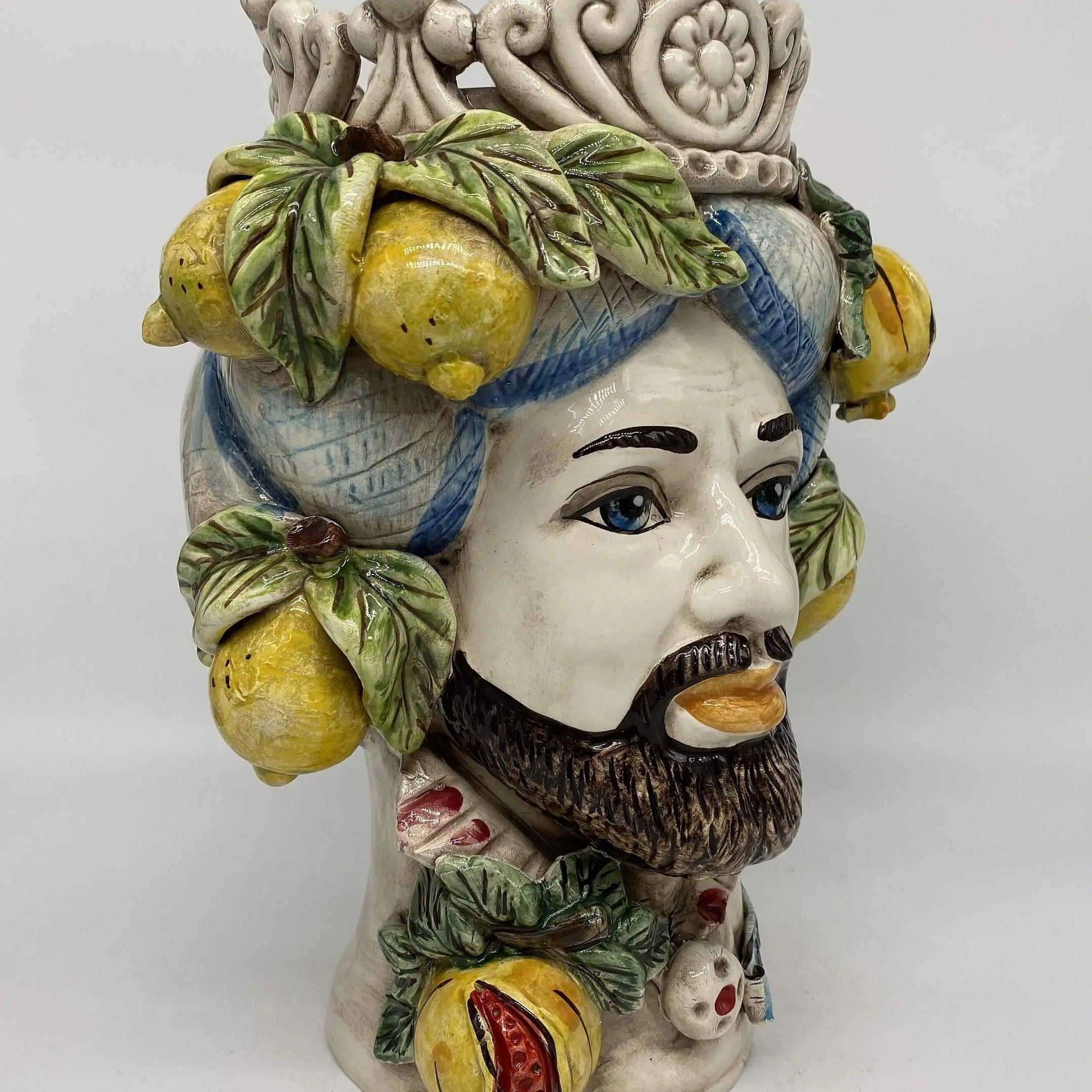 Teste di Moro Linea "4 stagioni" Ceramica Caltagirone cm H.30 L.20 Artigianale DD CERAMICHE SICILIANE