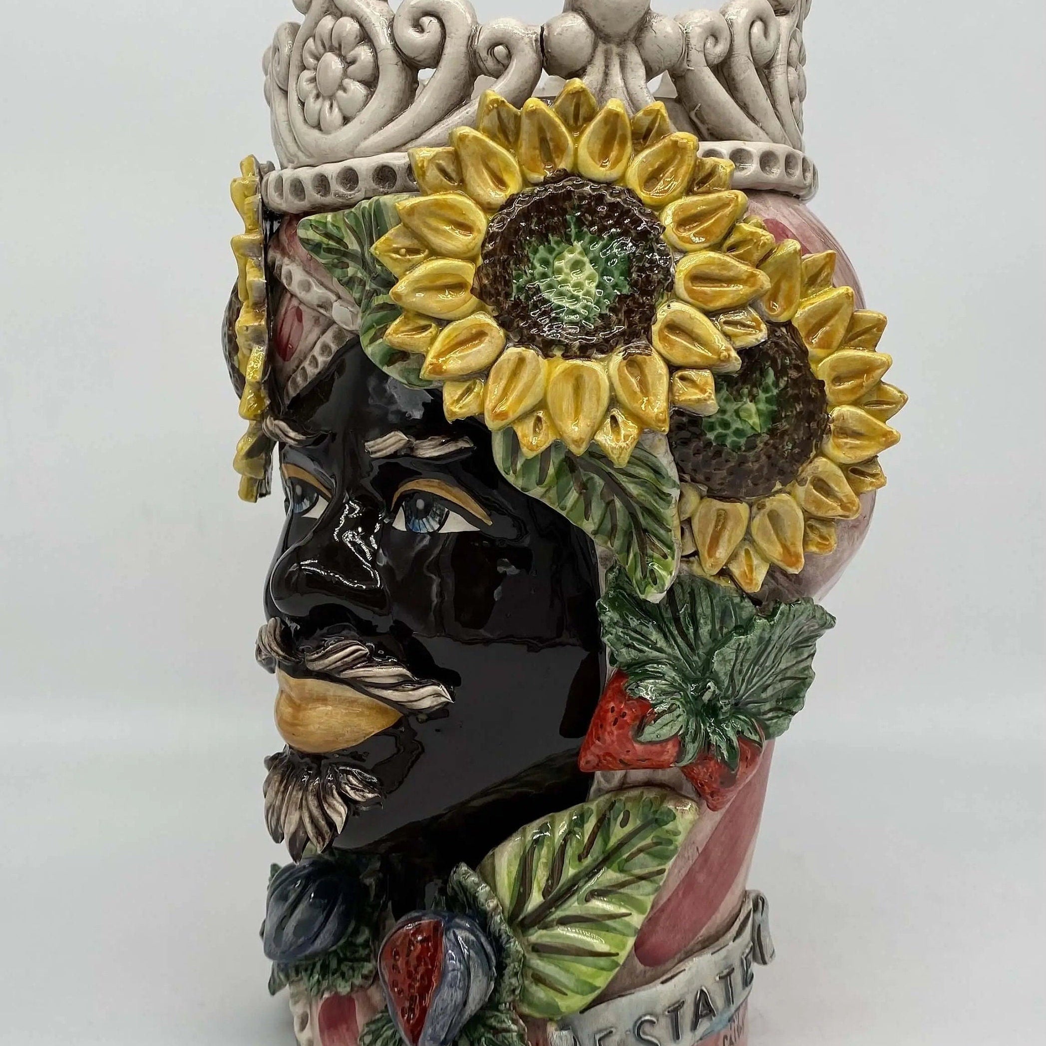 Teste di Moro Linea "4 stagioni" Ceramica Caltagirone cm H.30 L.20 Artigianale DD CERAMICHE SICILIANE