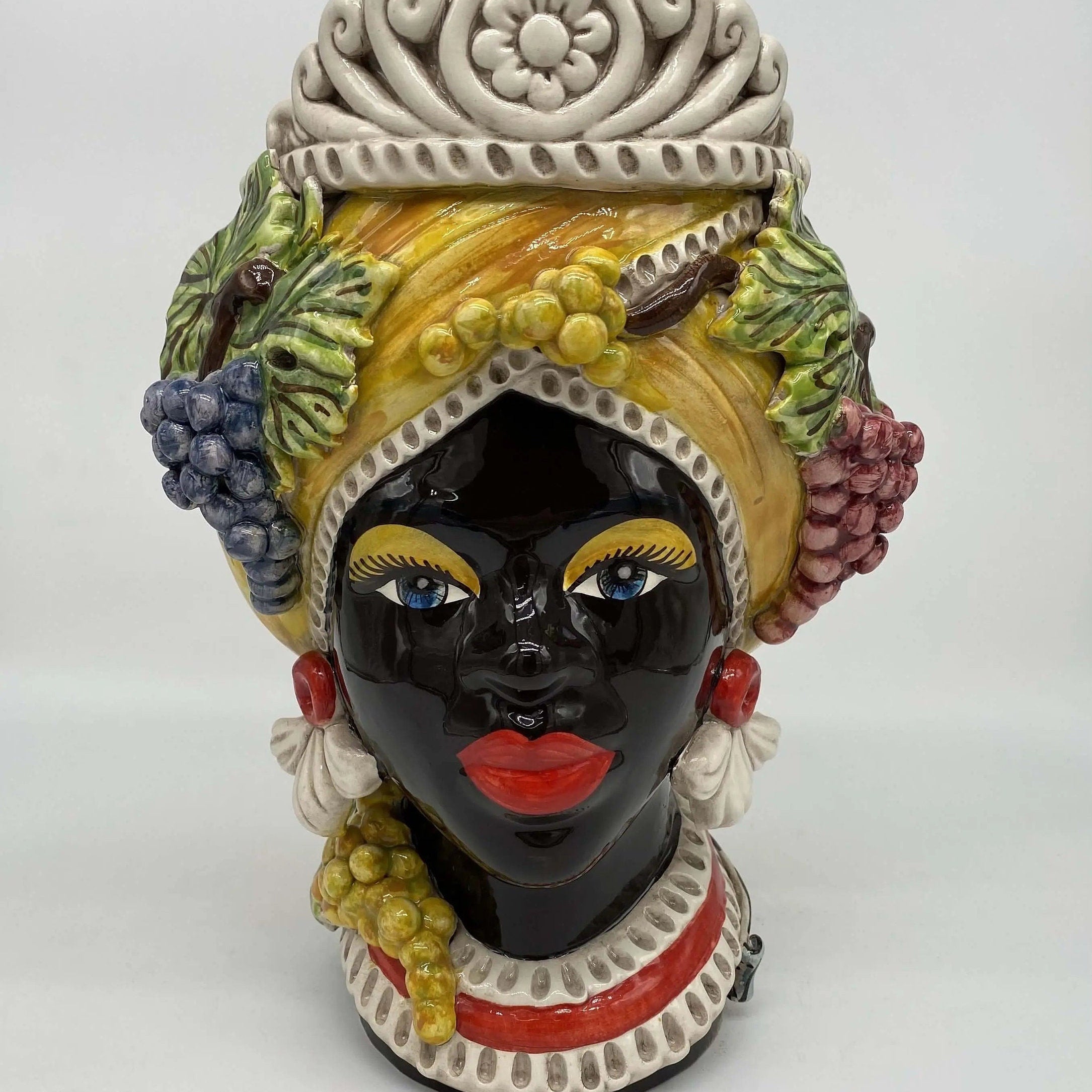 Teste di Moro Linea "4 stagioni" Ceramica Caltagirone cm H.30 L.20 Artigianale DD CERAMICHE SICILIANE