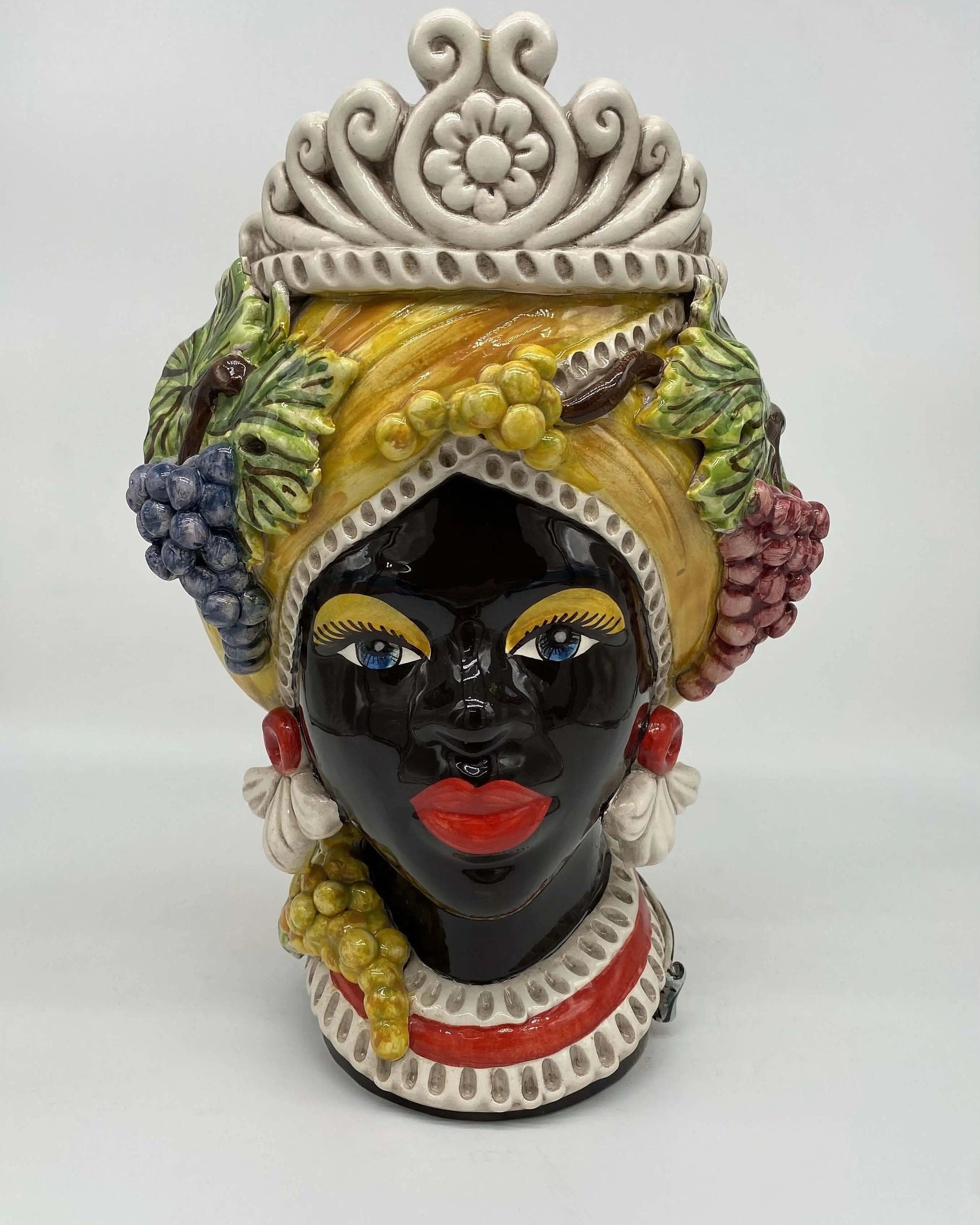 Teste di Moro Linea "4 stagioni" Ceramica Caltagirone cm H.30 L.20 Artigianale DD CERAMICHE SICILIANE