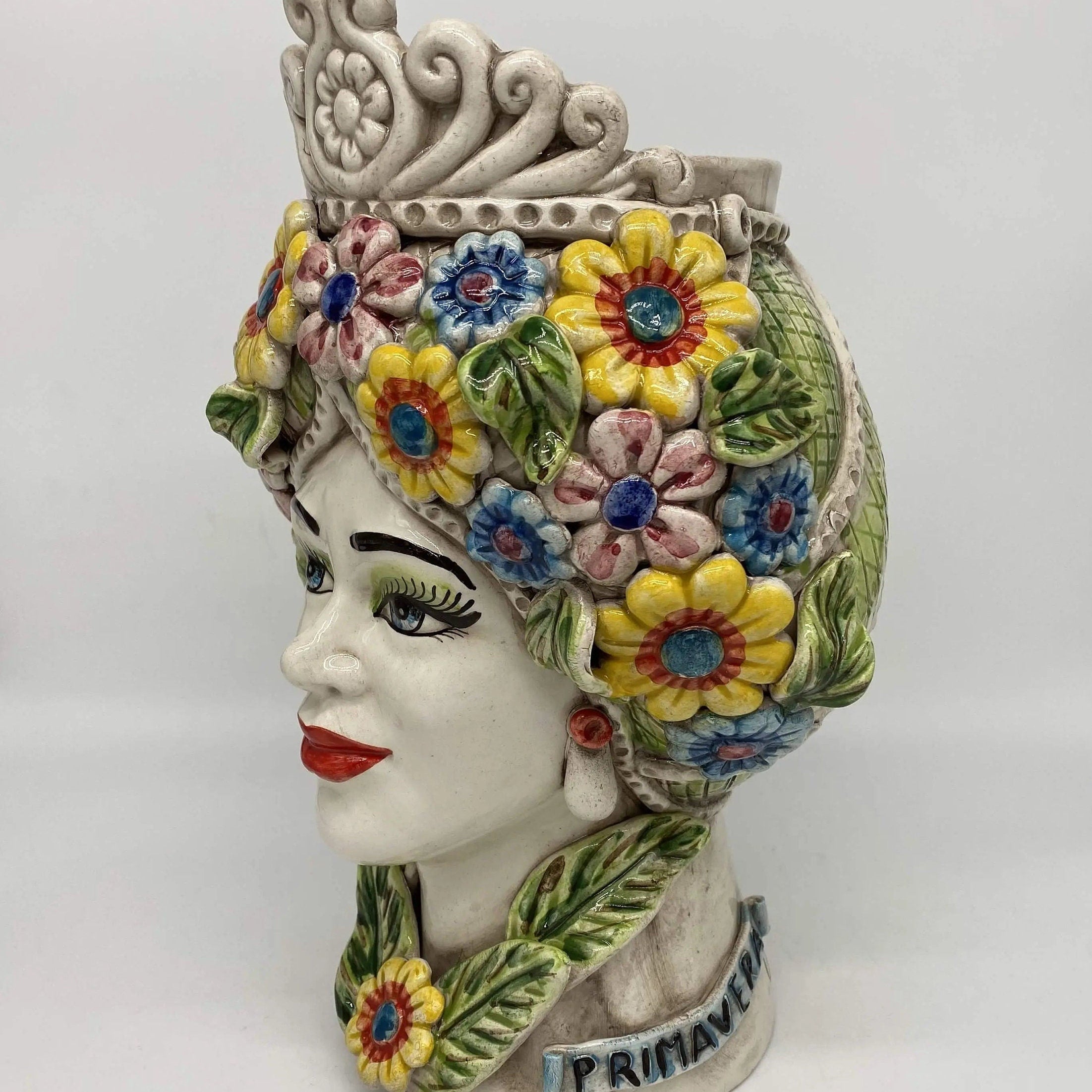 Teste di Moro Linea "4 stagioni" Ceramica Caltagirone cm H.30 L.20 Artigianale DD CERAMICHE SICILIANE