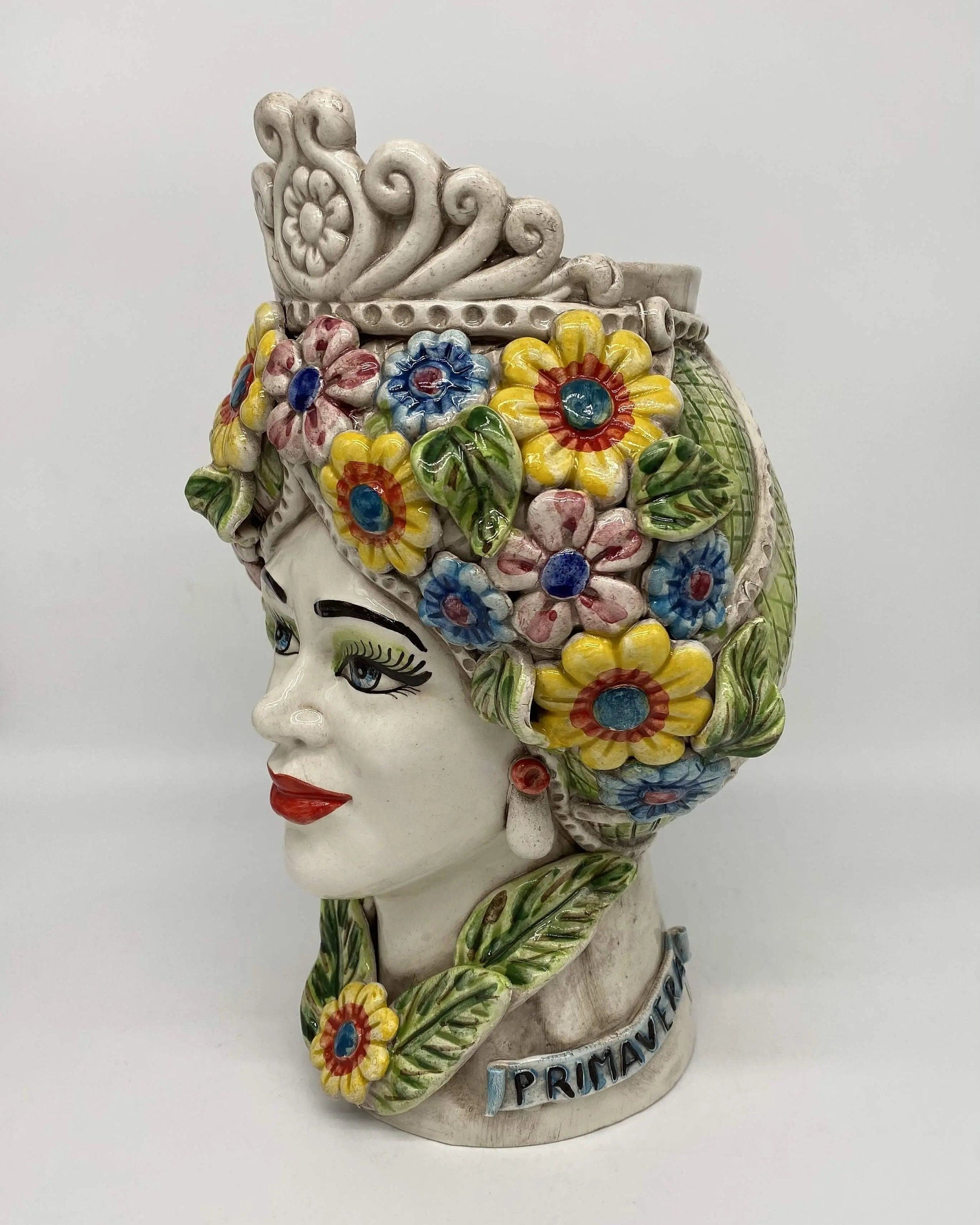 Teste di Moro Linea "4 stagioni" Ceramica Caltagirone cm H.30 L.20 Artigianale DD CERAMICHE SICILIANE